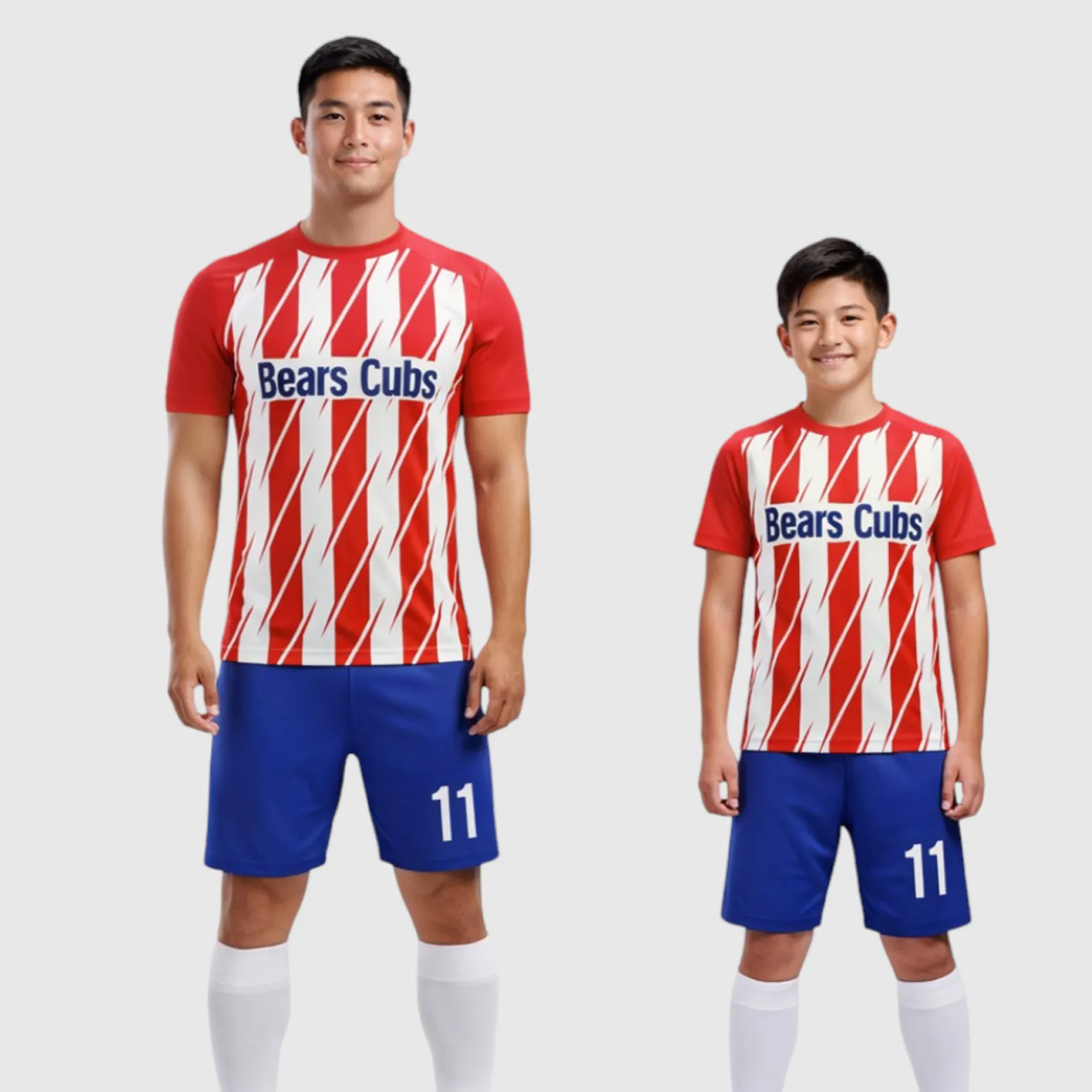 SB 12815 Red, White and Blue Sublimation Custom Soccer Jersey Adult & Youth Unisex - Hipona Sports