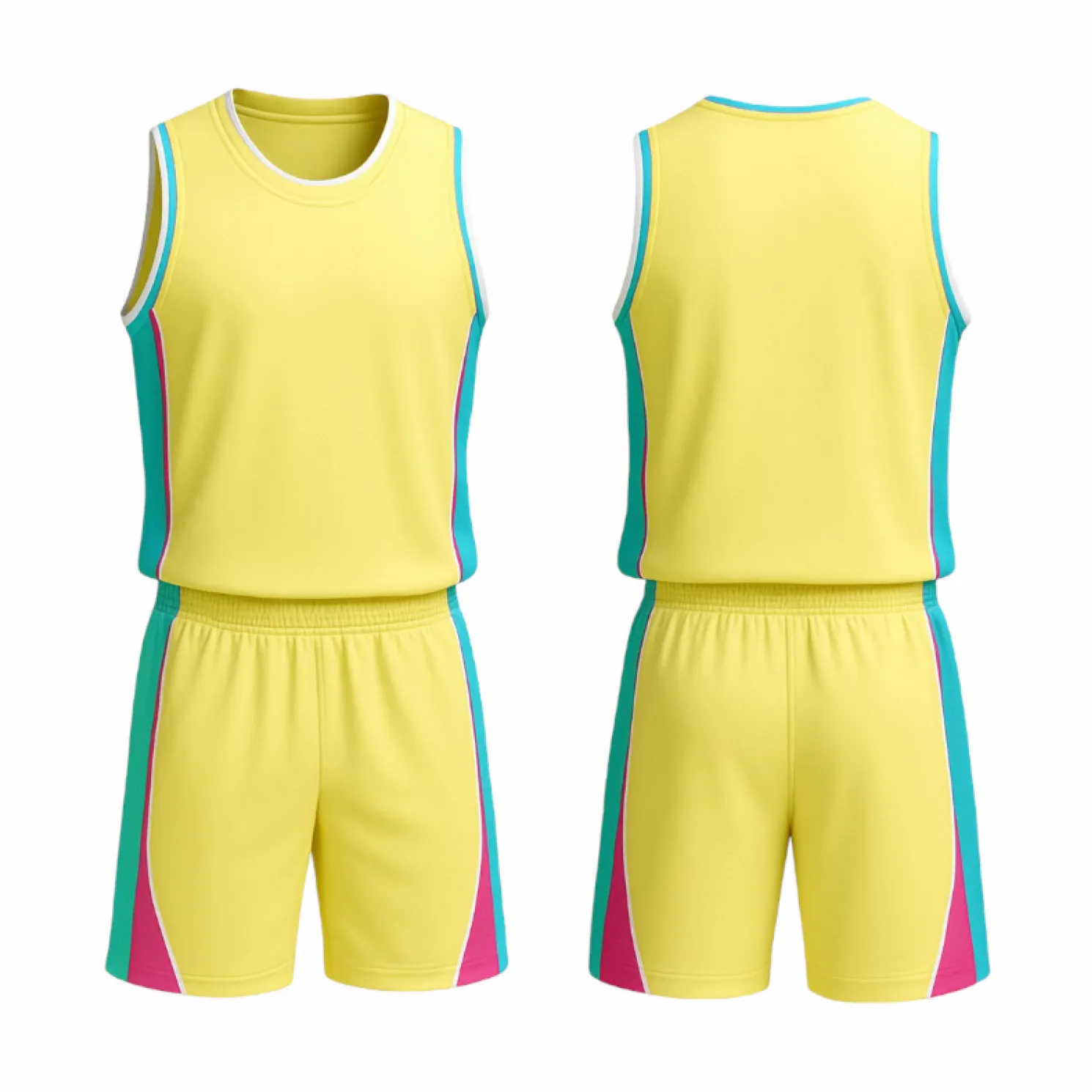 BBU-136 Yellow Customizable Basketball Jersey With Optional Shorts - Hipona Sports