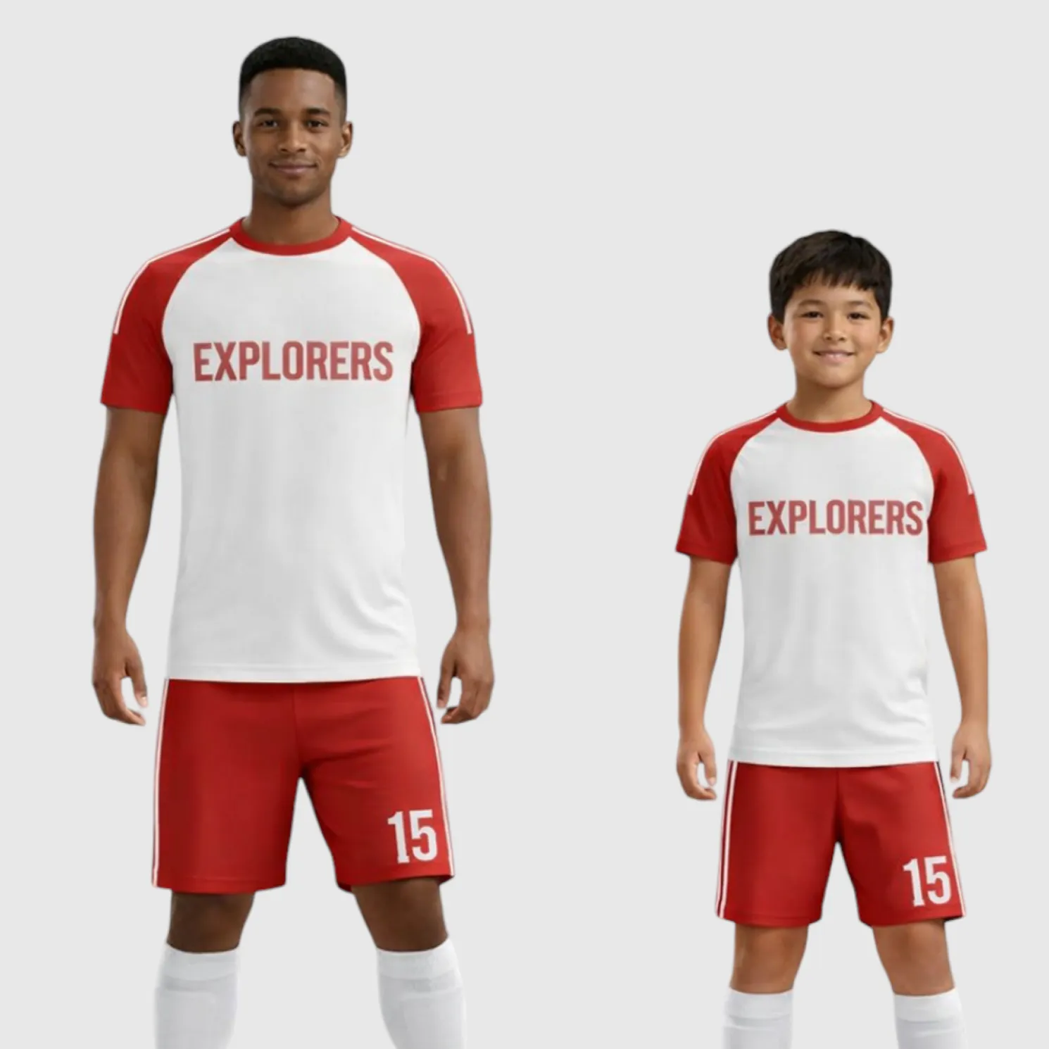 SB 1149 White/Red Sublimation Custom Soccer Jersey Adult & Youth Unisex - Hipona Sports