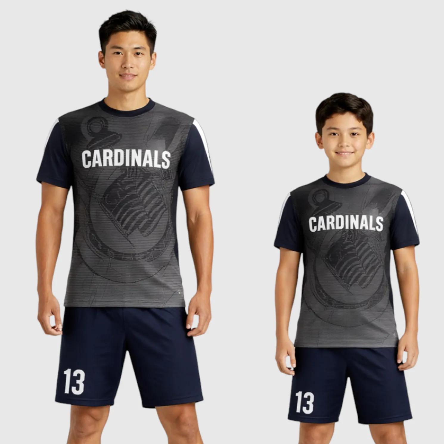 SB 12830 Black and Navy Sublimation Custom Soccer Jersey Adult & Youth Unisex - Hipona Sports