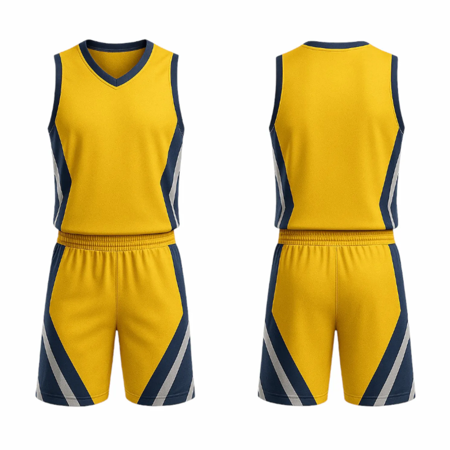 BBU-101 Yellow Customizable Basketball Jersey With Optional Shorts - Hipona Sports