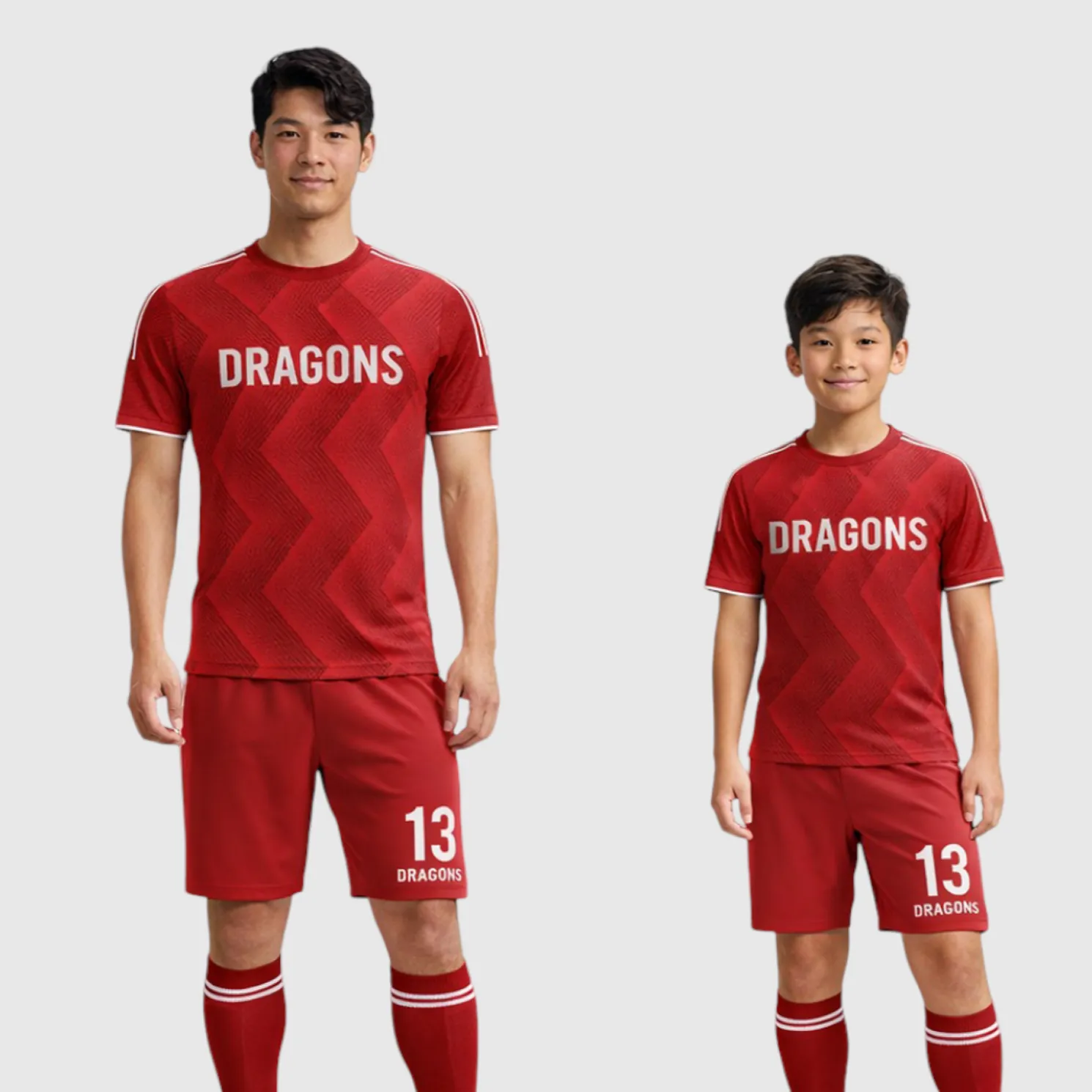 SB 12837 Red Sublimation Custom Soccer Jersey Adult & Youth Unisex - Hipona Sports