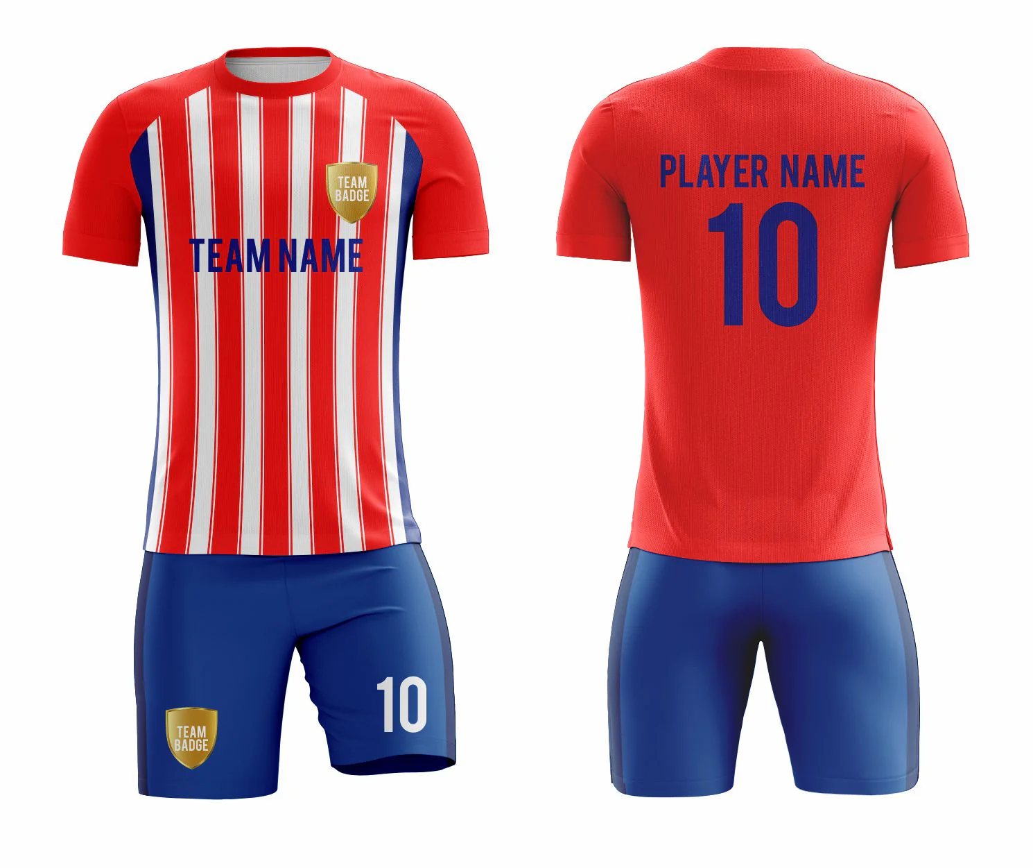 SB 1269 Red, White and Blue Sublimation Custom Soccer Jersey Adult & Youth Unisex - Hipona Sports