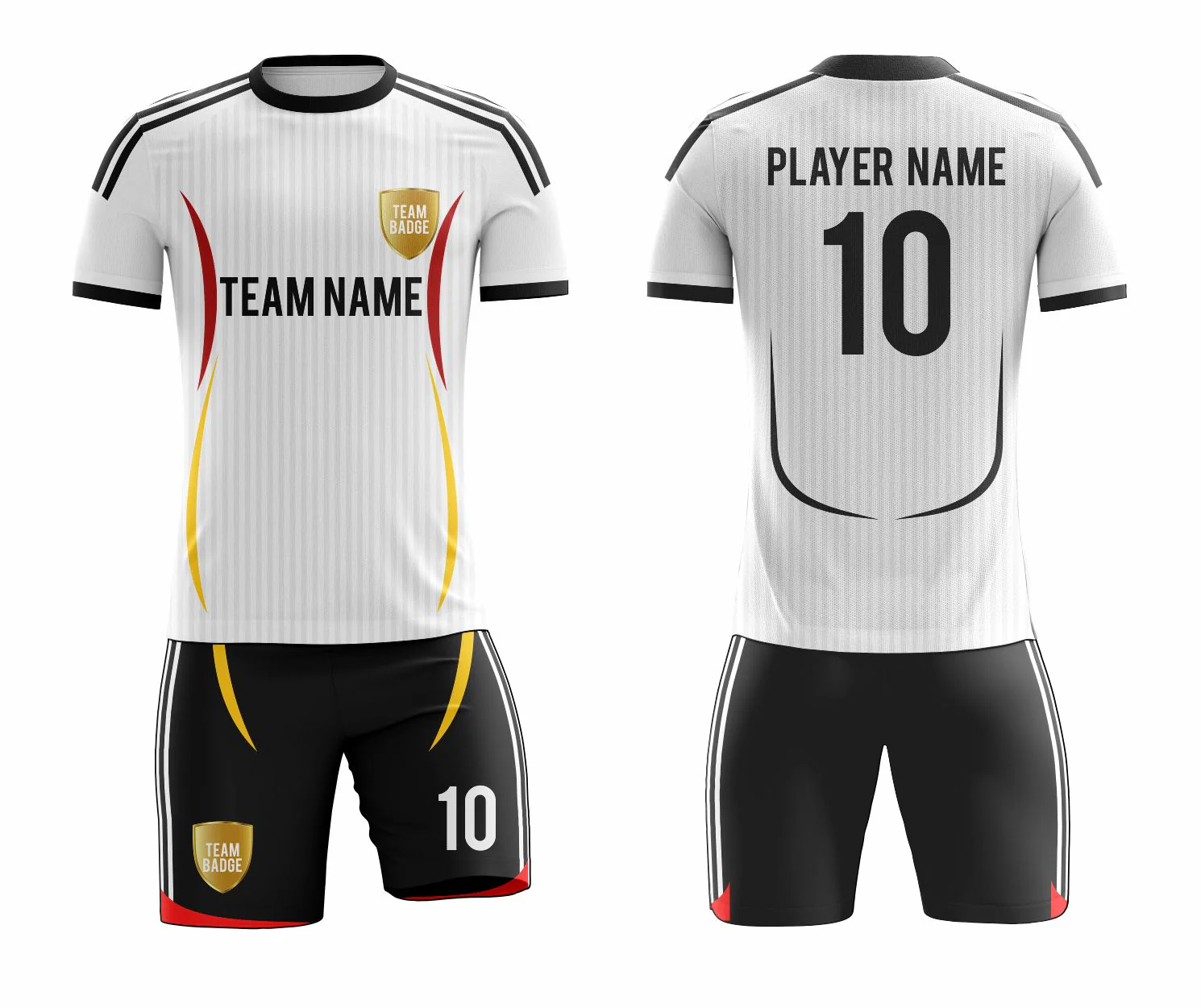 SB 1042 White/Black Sublimation Custom Soccer Jersey Adult & Youth Unisex - Hipona Sports
