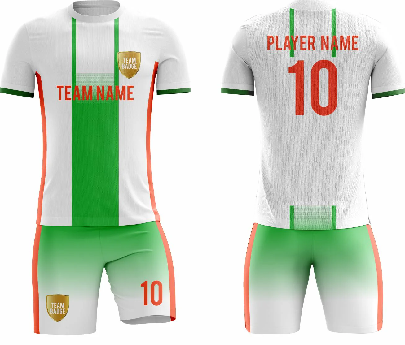 SB 1154 White/Green Sublimation Custom Soccer Jersey Adult & Youth Unisex - Hipona Sports