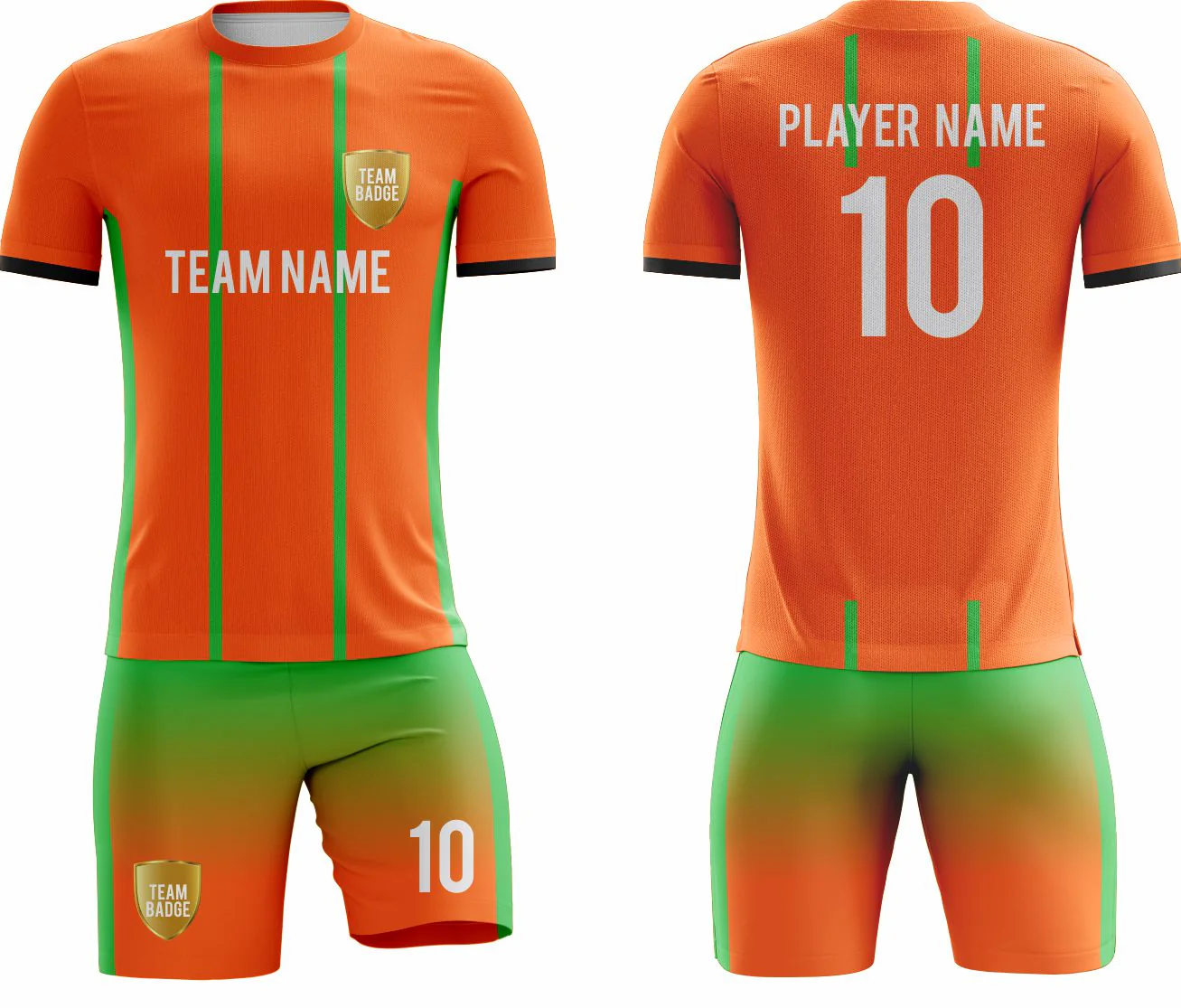 SB 1156 Orange/Green Sublimation Custom Soccer Jersey Adult & Youth Unisex - Hipona Sports