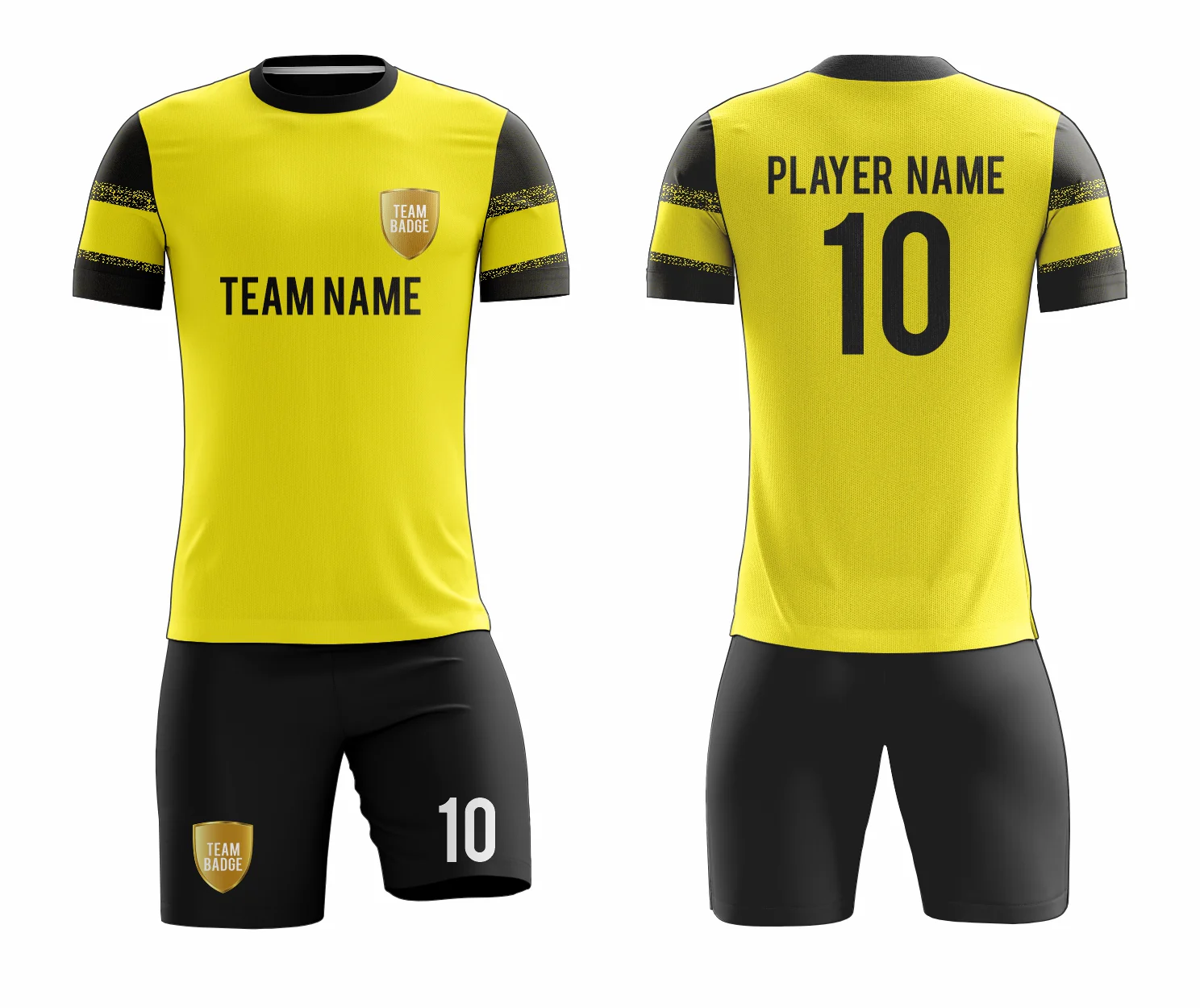 SB 12894 Yellow and Black Sublimation Custom Soccer Jersey Adult & Youth Unisex - Hipona Sports