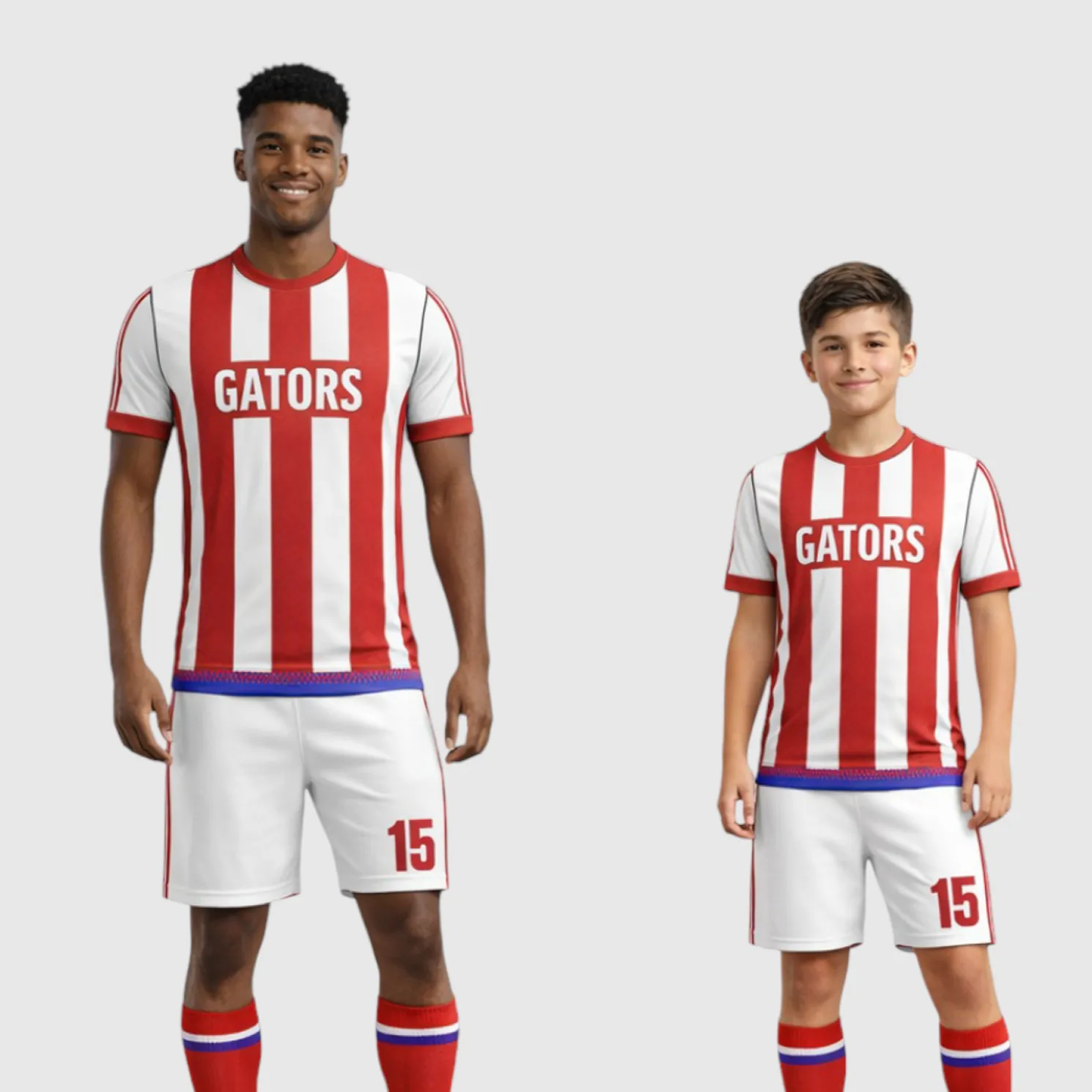 SB 12856 Red and White Sublimation Custom Soccer Jersey Adult & Youth Unisex - Hipona Sports