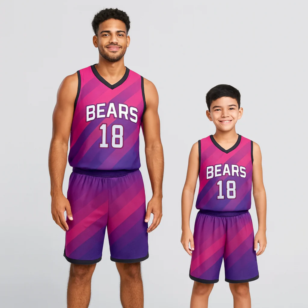 BBU-102 Purple Customizable Basketball Jersey With Optional Shorts - Hipona Sports