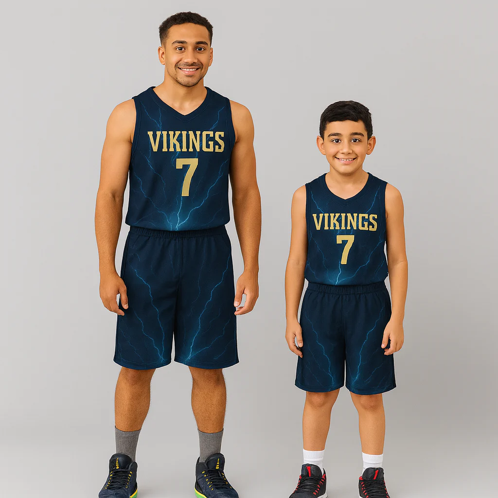 BBU-134 Navy Customizable Basketball Jersey With Optional Shorts - Hipona Sports