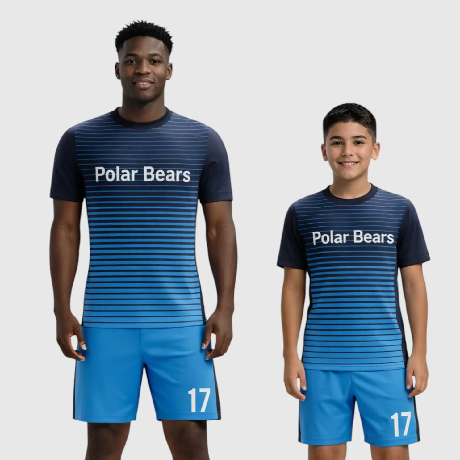 SB 12888 Blue and Black Sublimation Custom Soccer Jersey Adult & Youth Unisex - Hipona Sports