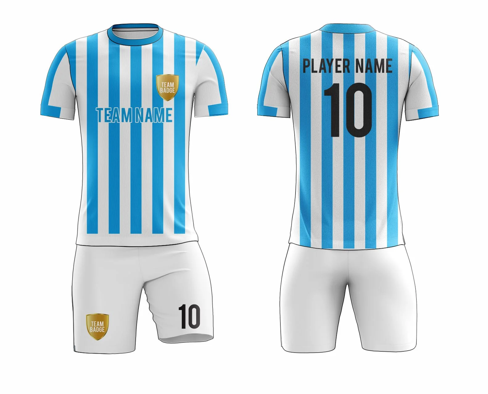 SB 12824 White and Blue Sublimation Custom Soccer Jersey Adult & Youth Unisex - Hipona Sports