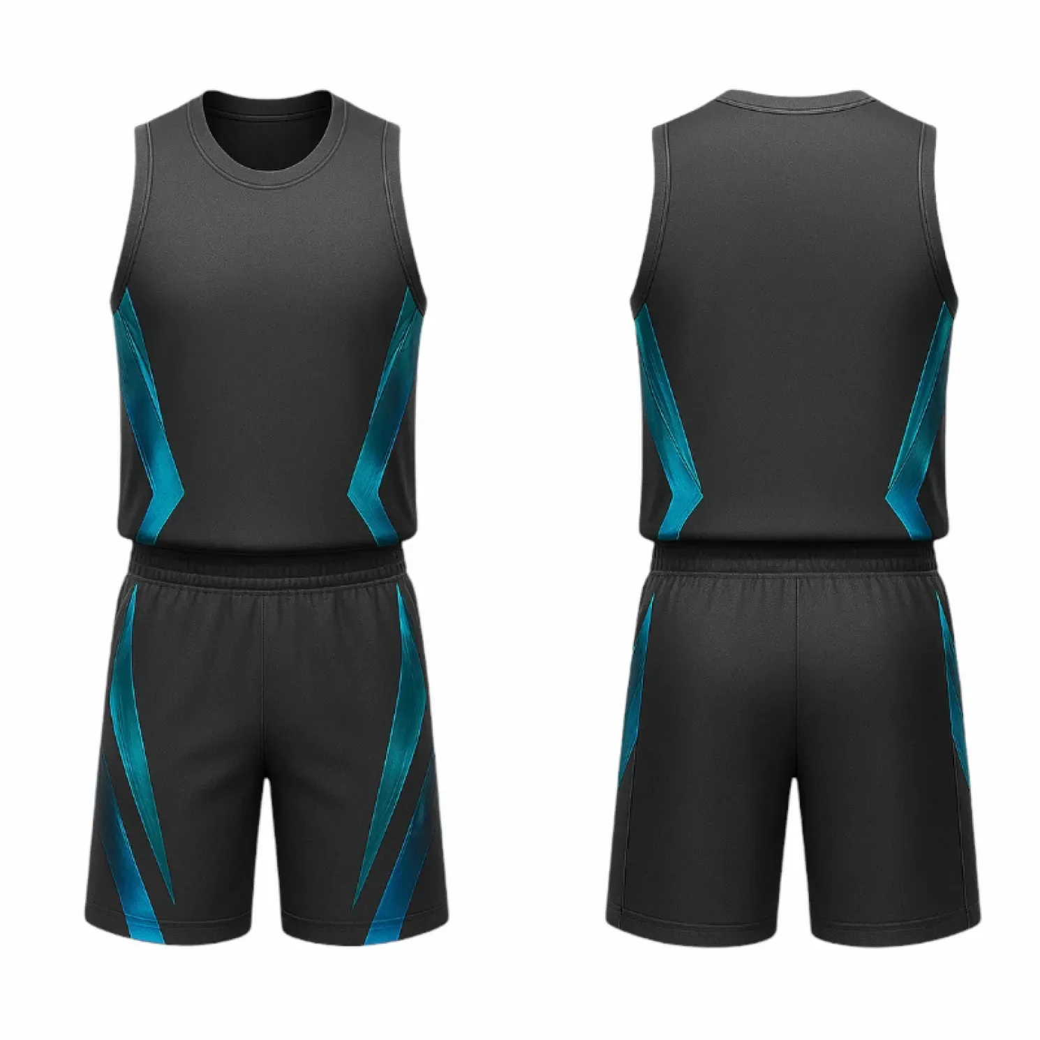 BBU-139 Black Customizable Basketball Jersey With Optional Shorts - Hipona Sports
