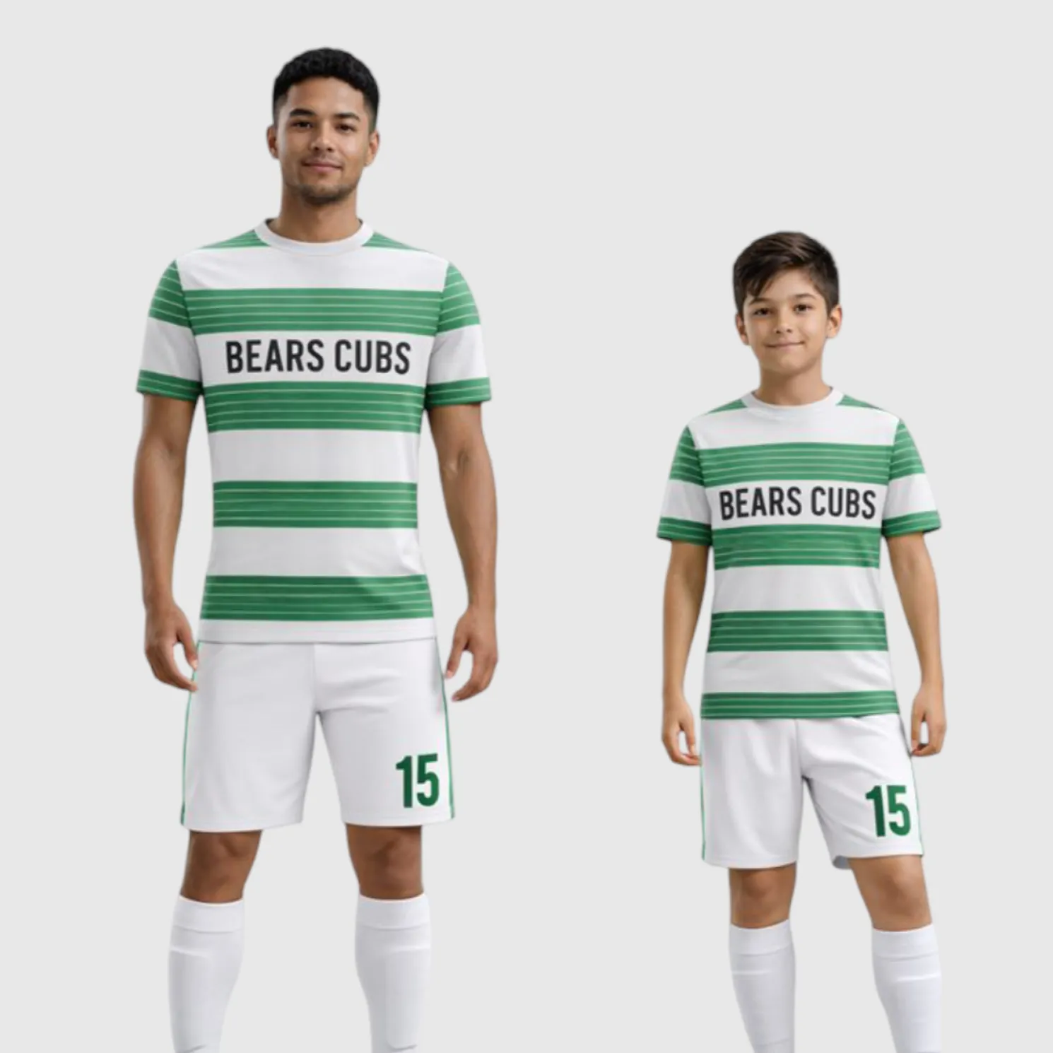 SB 1272 White and Green Sublimation Custom Soccer Jersey Adult & Youth Unisex - Hipona Sports