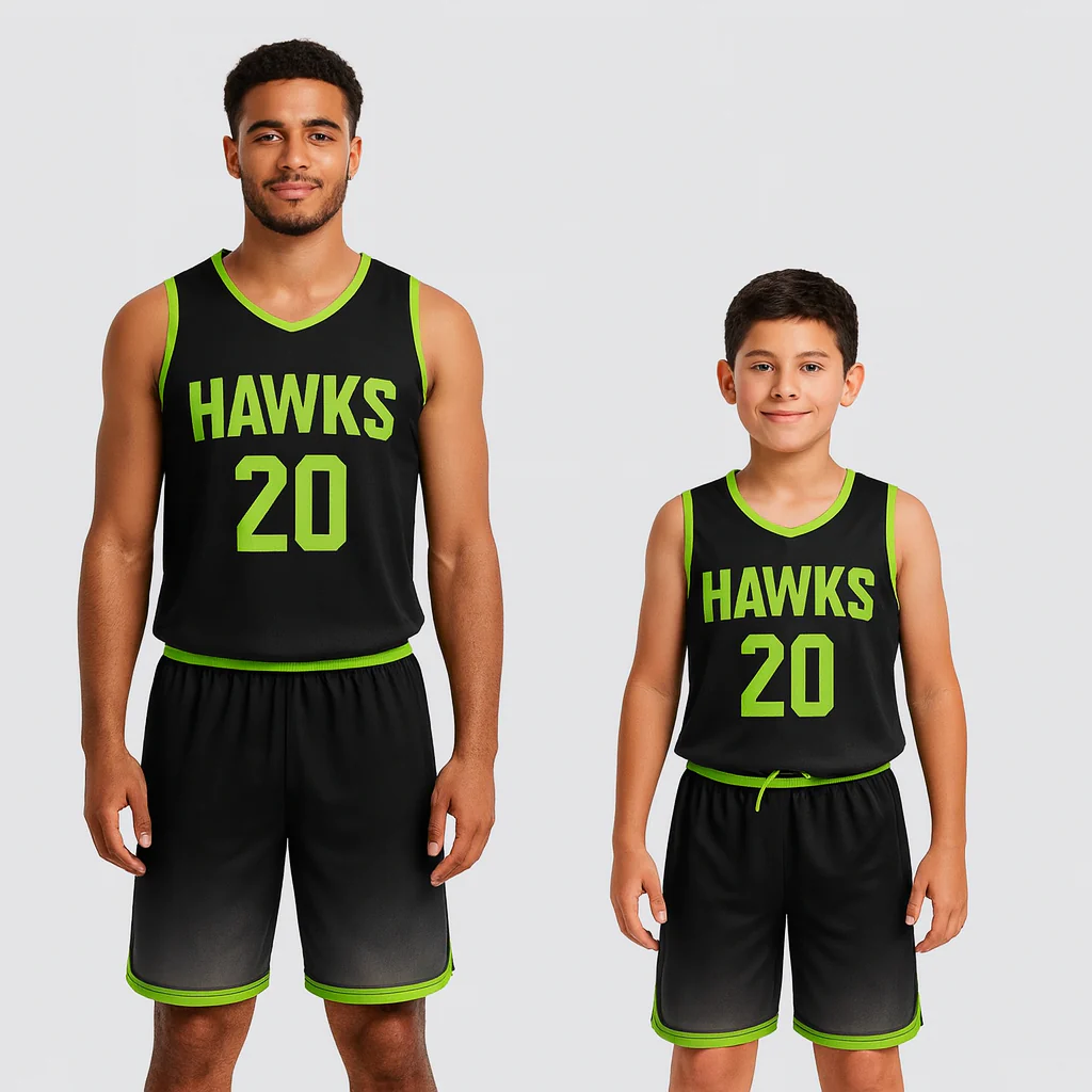 BBU-104 Black Customizable Basketball Jersey With Optional Shorts - Hipona Sports