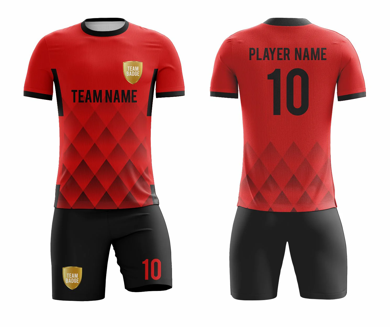 SB 1115 Red/Black Sublimation Custom Soccer Jersey Adult & Youth Unisex - Hipona Sports
