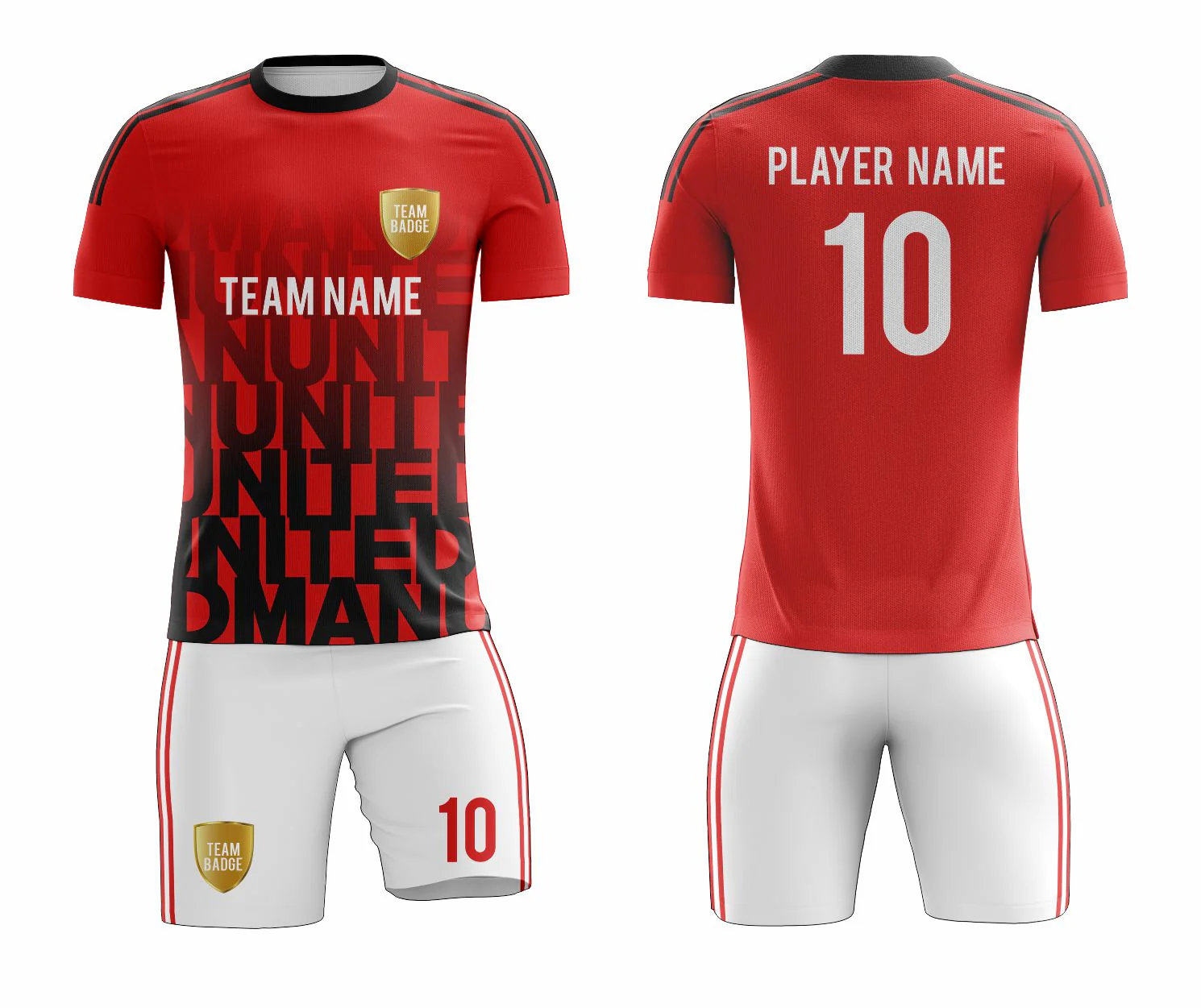 SB 1037 Red/White Sublimation Custom Soccer Jersey Adult & Youth Unisex - Hipona Sports