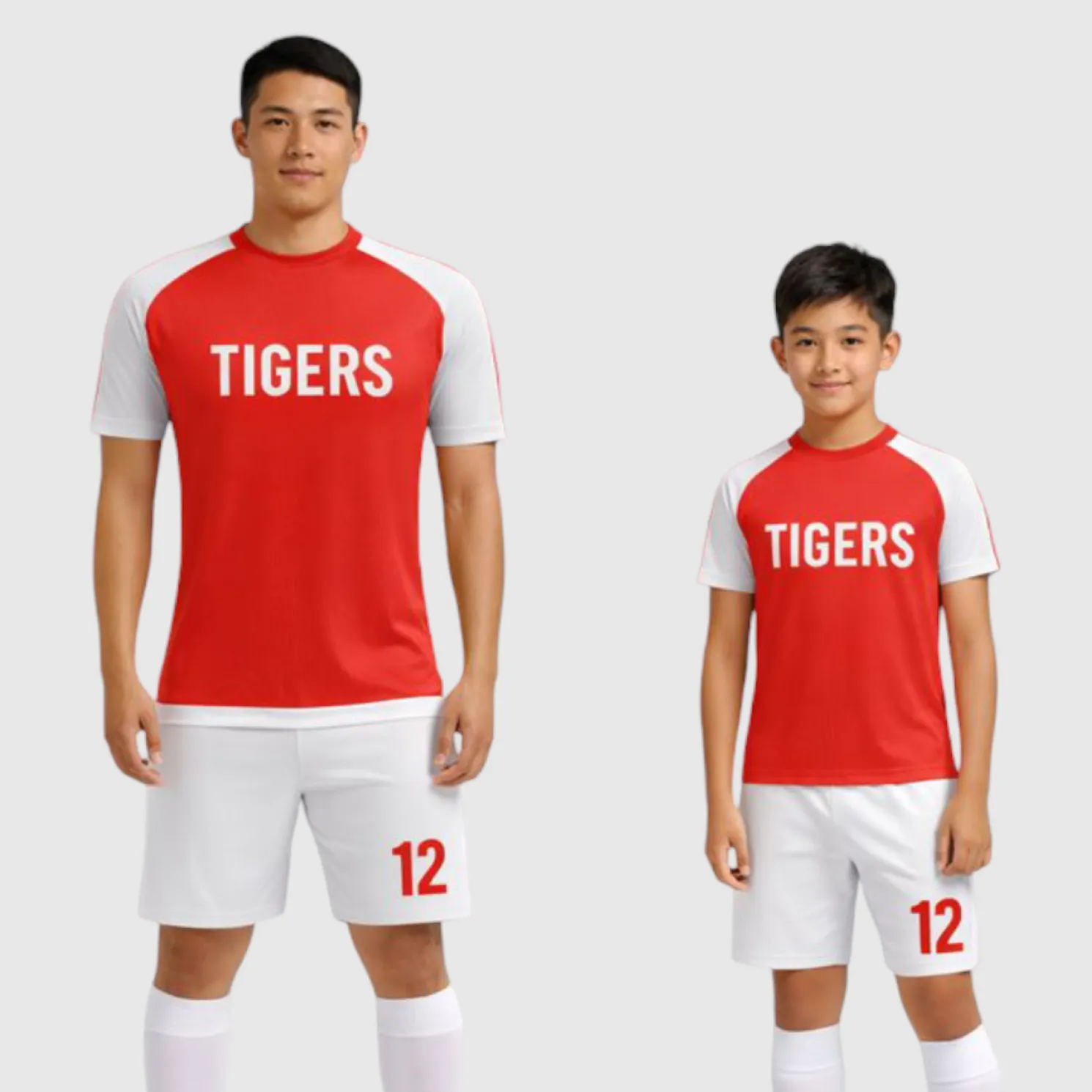 SB 1249 White/Red Sublimation Custom Soccer Jersey Adult & Youth Unisex - Hipona Sports
