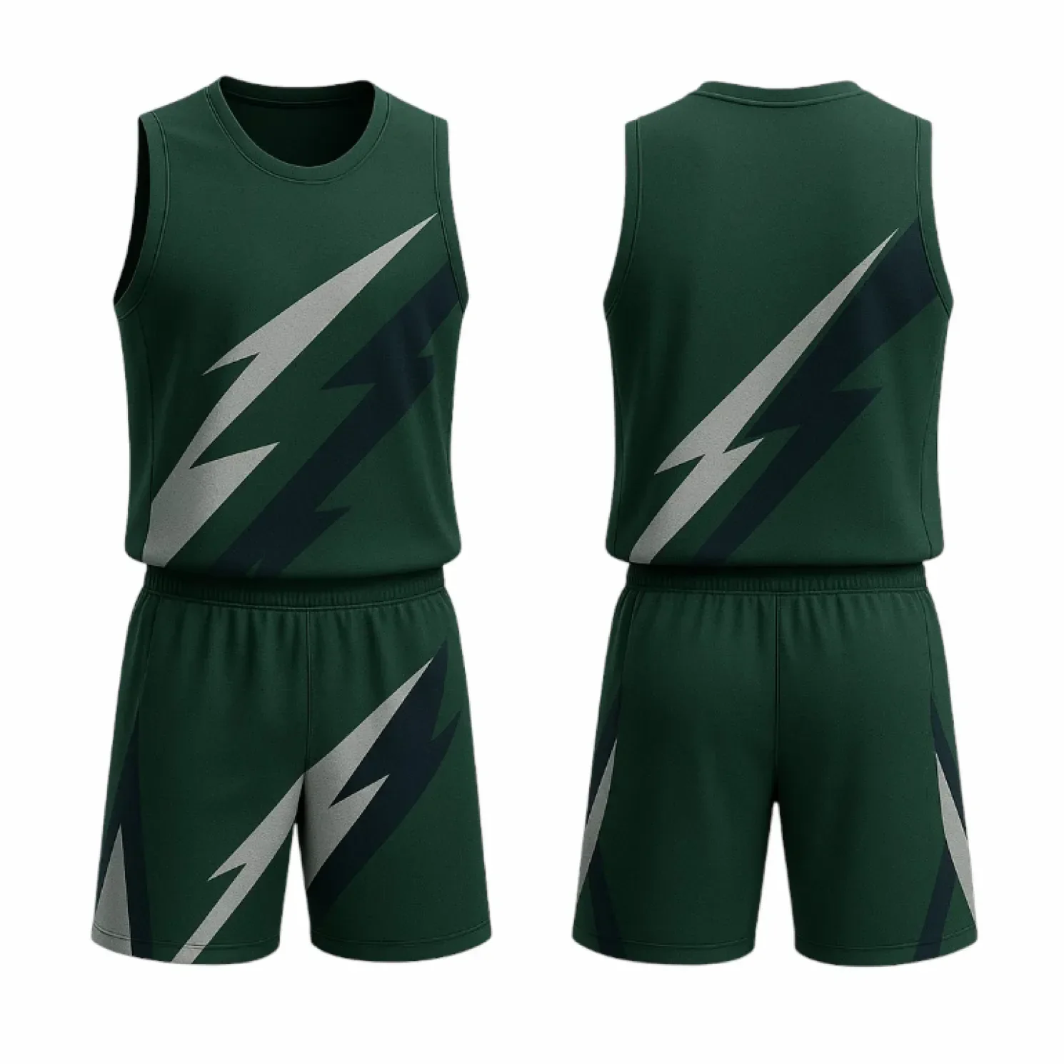 BBU-138 Green Customizable Basketball Jersey With Optional Shorts - Hipona Sports