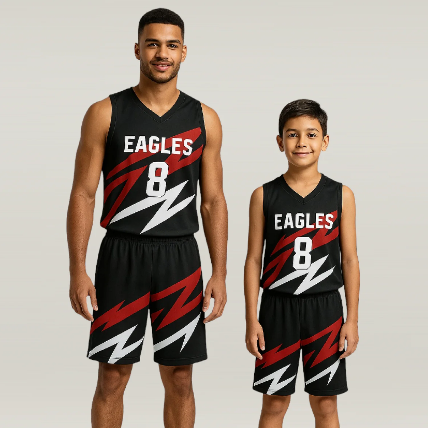BBU-115 Black Customizable Basketball Jersey With Optional Shorts - Hipona Sports