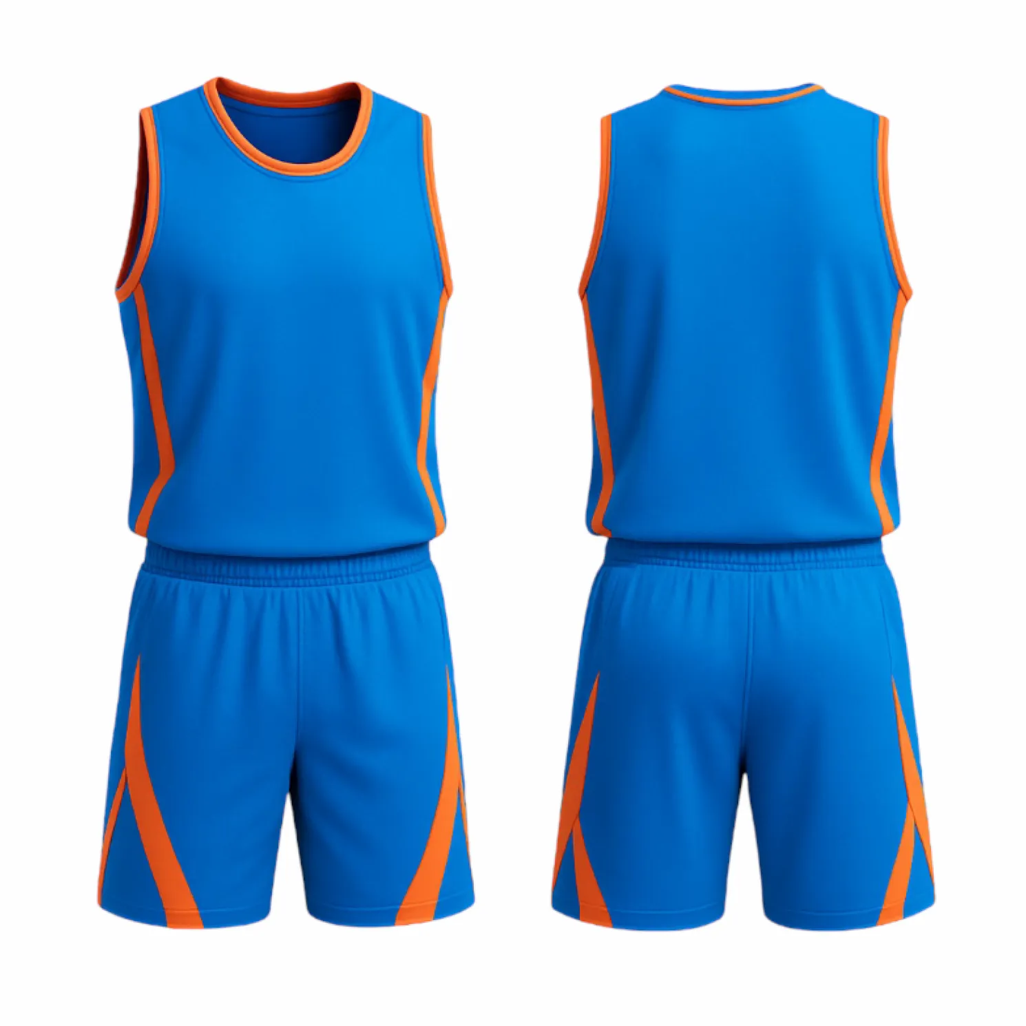 BBU-137 Blue Customizable Basketball Jersey With Optional Shorts - Hipona Sports