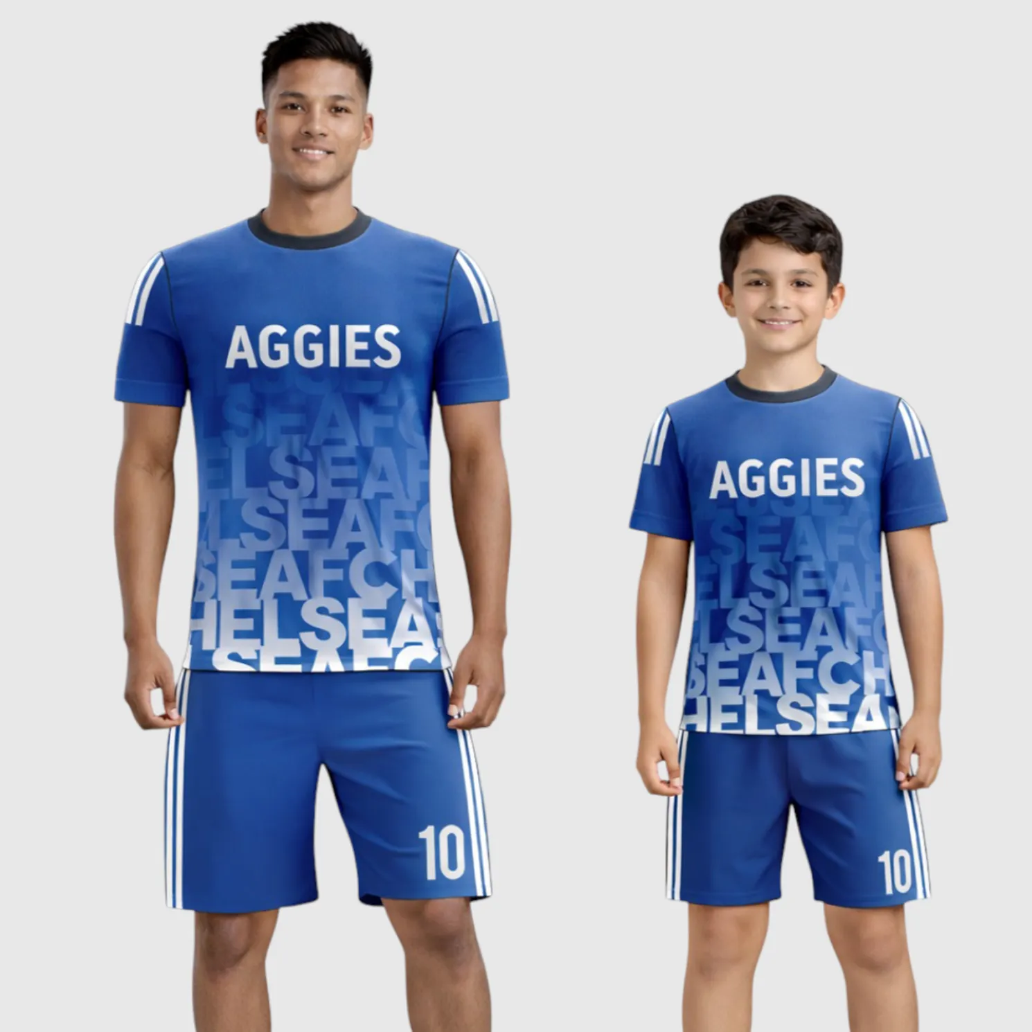 SB 12843 Blue Sublimation Custom Soccer Jersey Adult & Youth Unisex - Hipona Sports