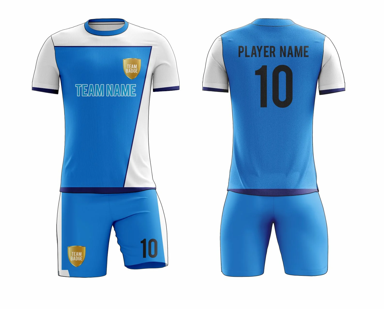 SB 12834 Blue and White Sublimation Custom Soccer Jersey Adult & Youth Unisex - Hipona Sports