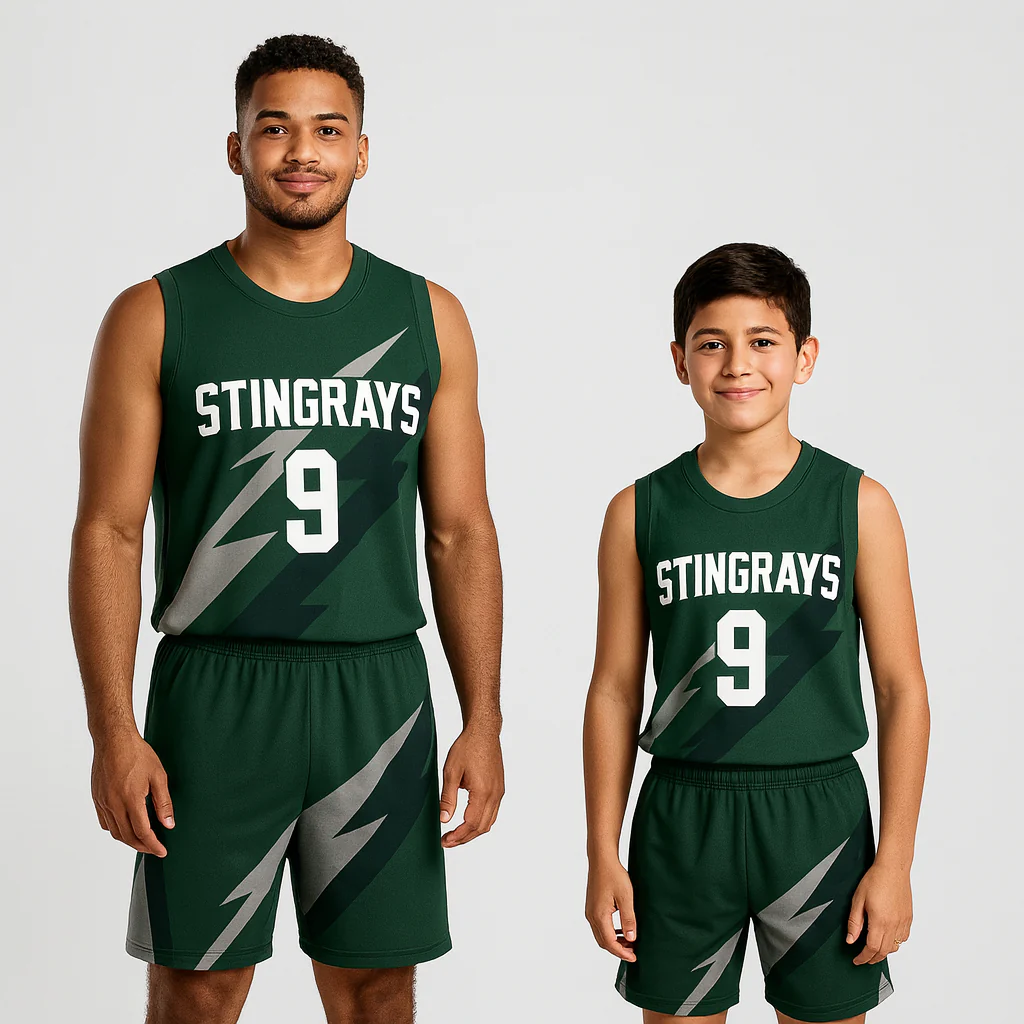 BBU-138 Green Customizable Basketball Jersey With Optional Shorts - Hipona Sports
