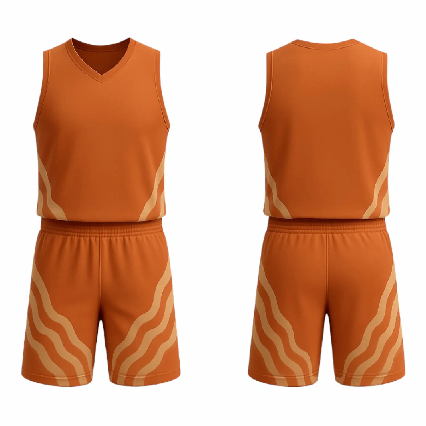 BBU-132 Orange Customizable Basketball Jersey With Optional Shorts - Hipona Sports