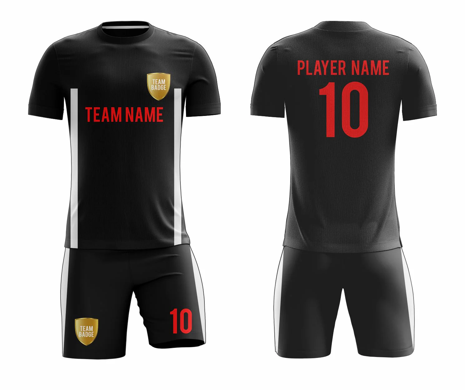 SB 12881 Black Sublimation Custom Soccer Jersey Adult & Youth Unisex - Hipona Sports