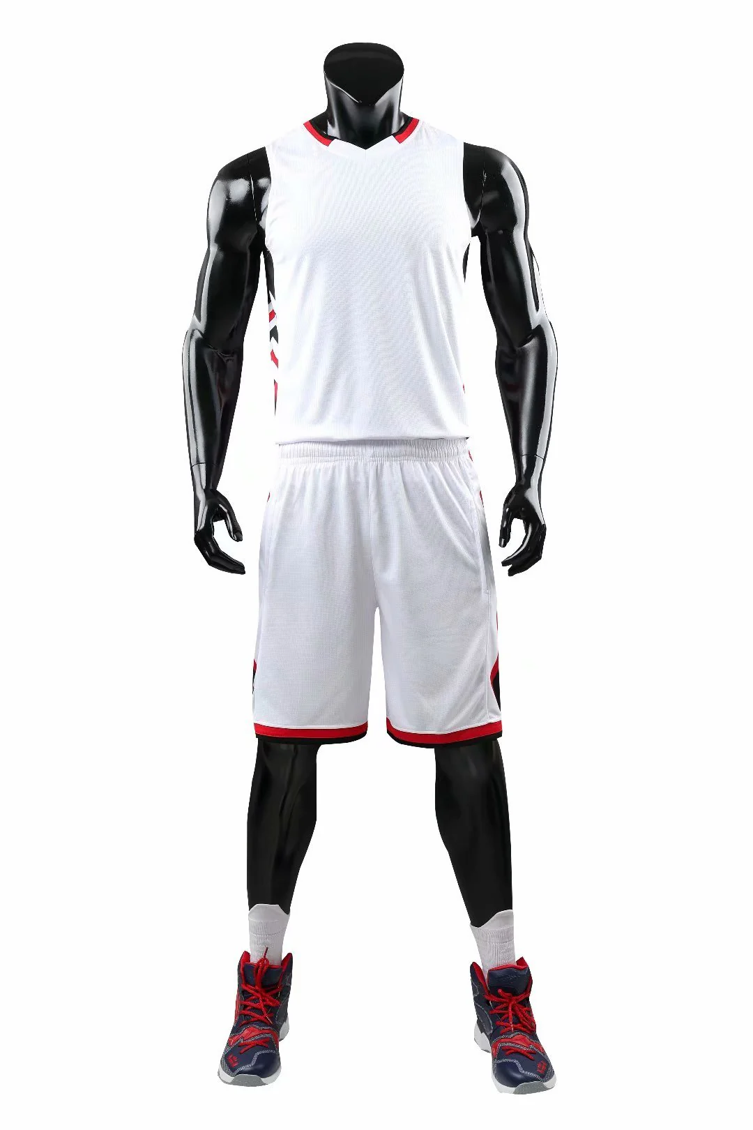 Overtime White NS Customizable Basketball Jersey With Optional Shorts - Hipona Sports