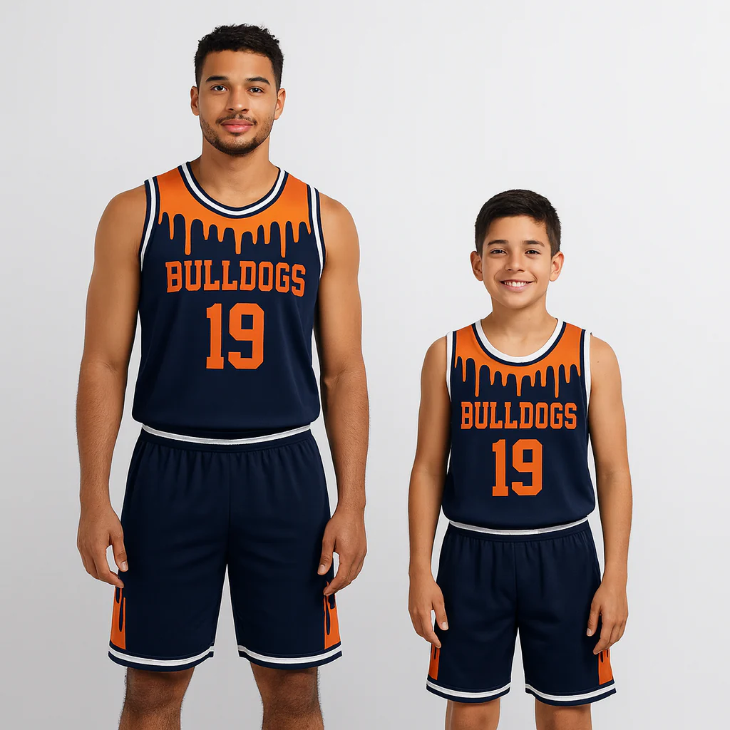 BBU-123 Navy Customizable Basketball Jersey With Optional Shorts - Hipona Sports
