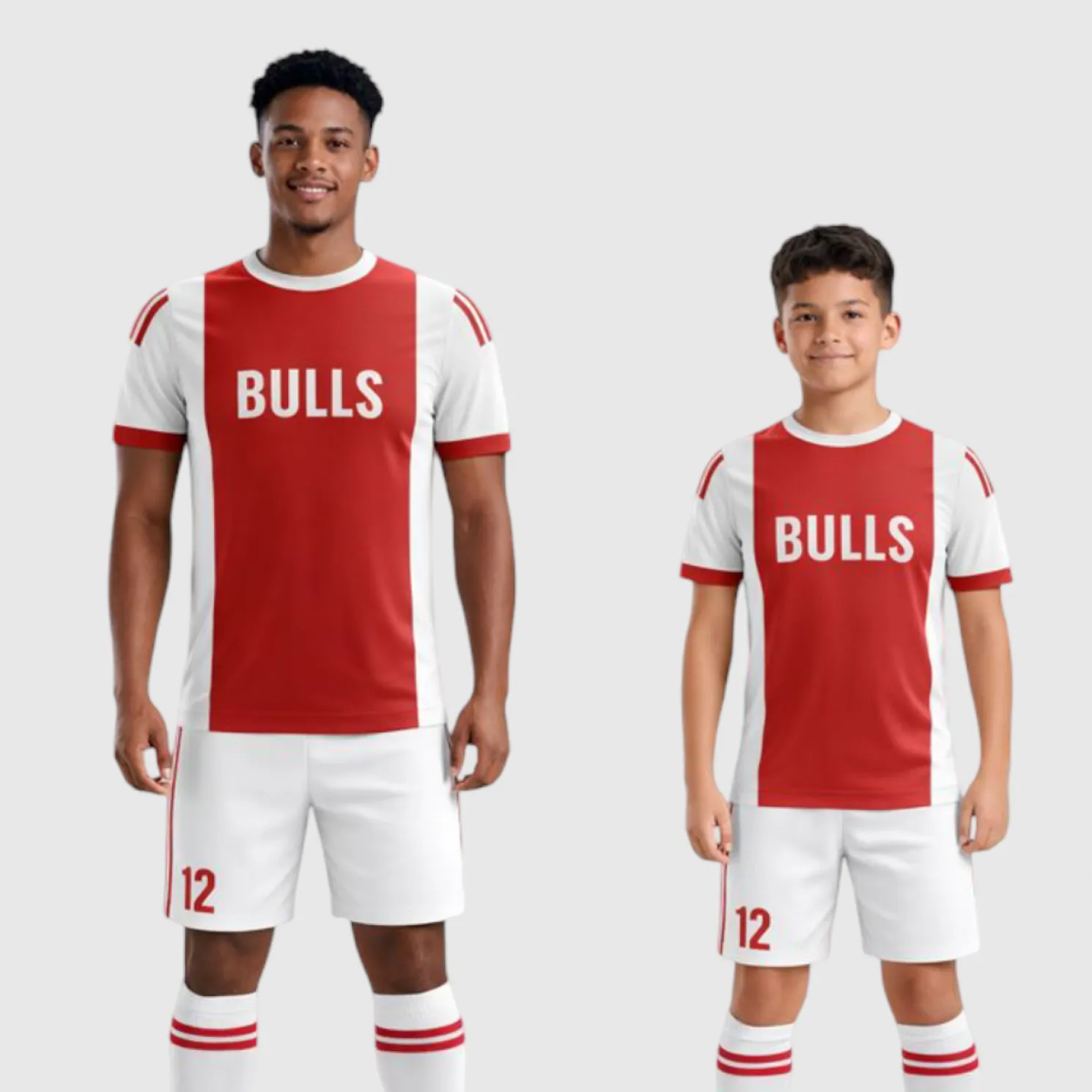 SB 1001 Red/White Sublimation Custom Soccer Jersey Adult & Youth Unisex - Hipona Sports