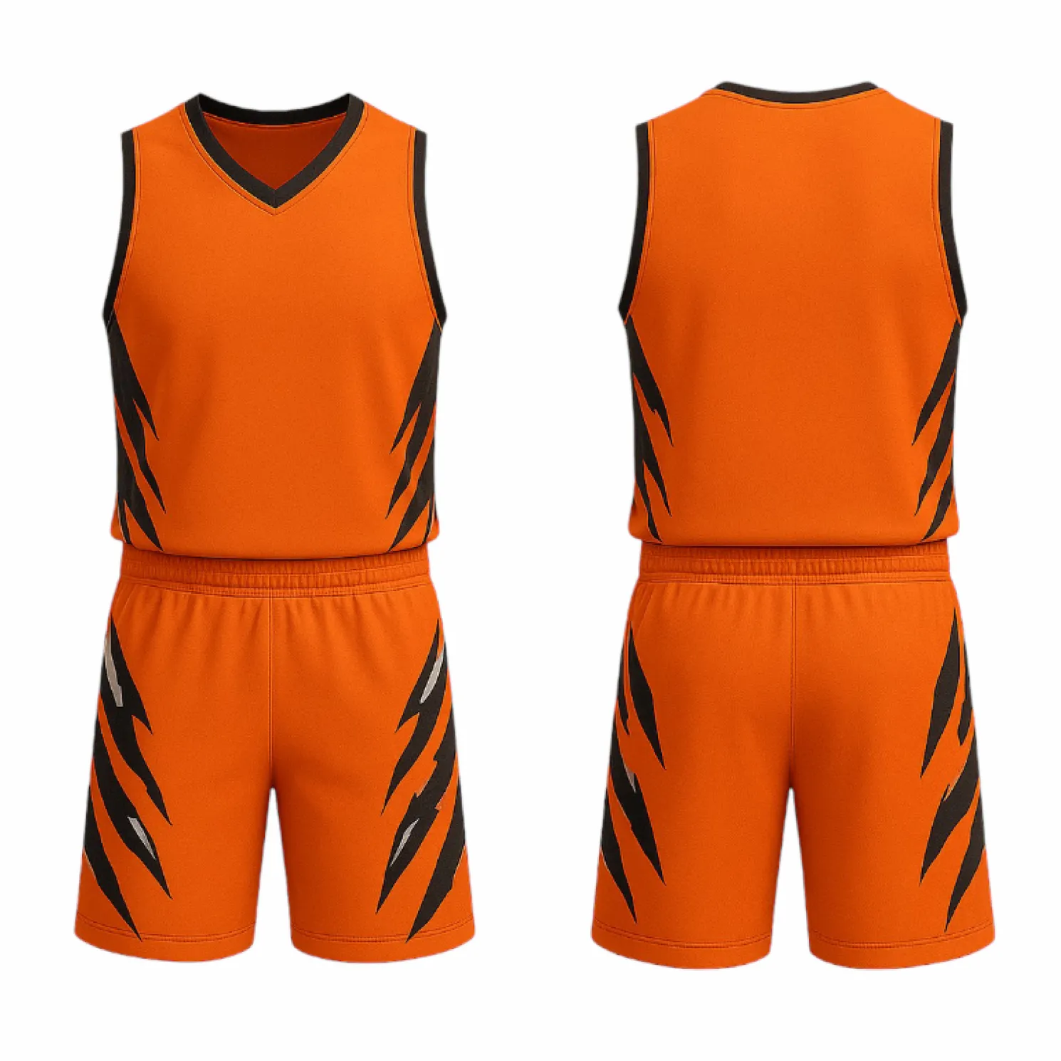 BBU-131 Orange Customizable Basketball Jersey With Optional Shorts - Hipona Sports