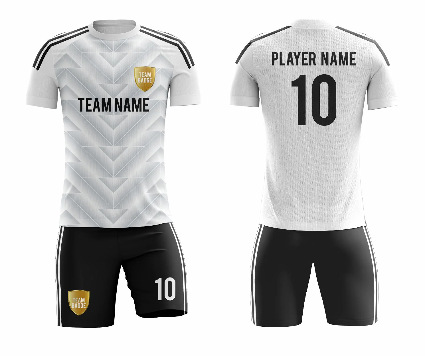 SB 1043 White/Black Sublimation Custom Soccer Jersey Adult & Youth Unisex - Hipona Sports
