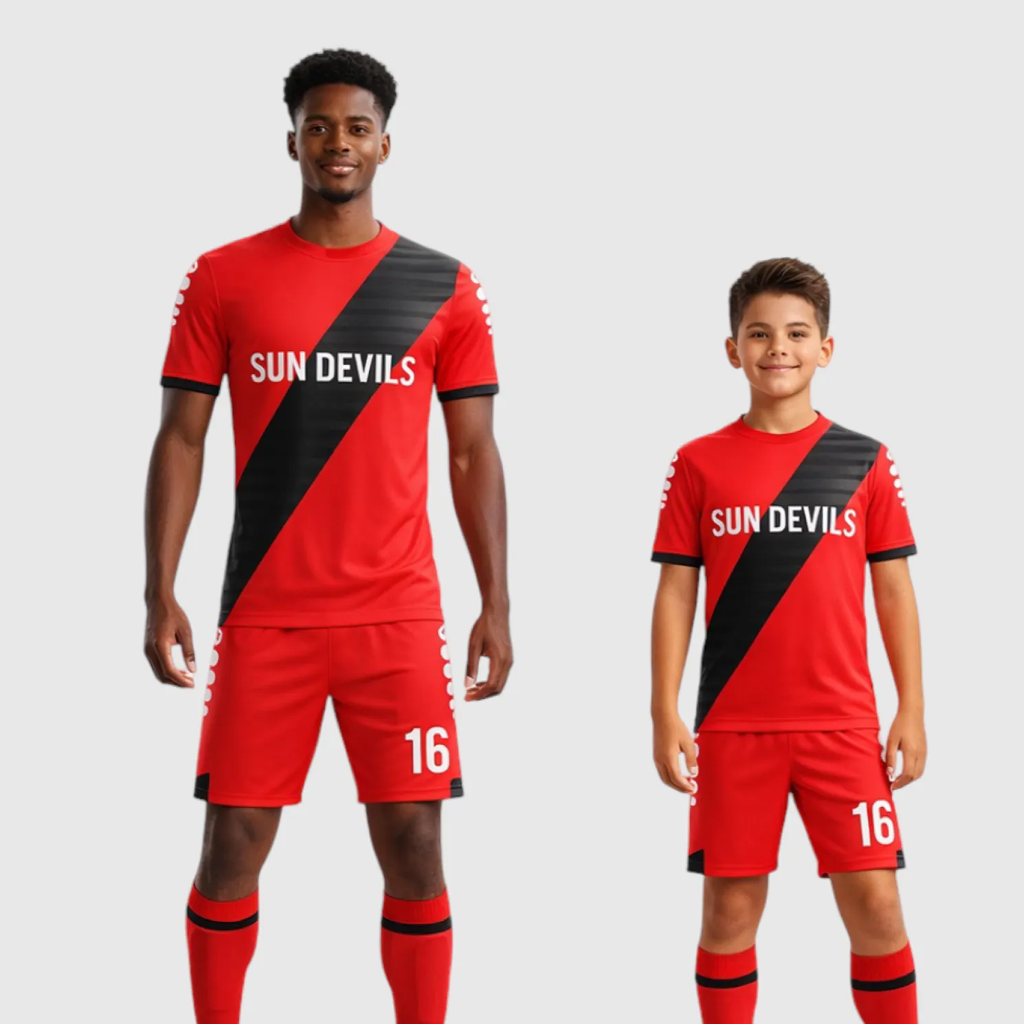 SB 1235 Red Sublimation Custom Soccer Jersey Adult & Youth Unisex - Hipona Sports