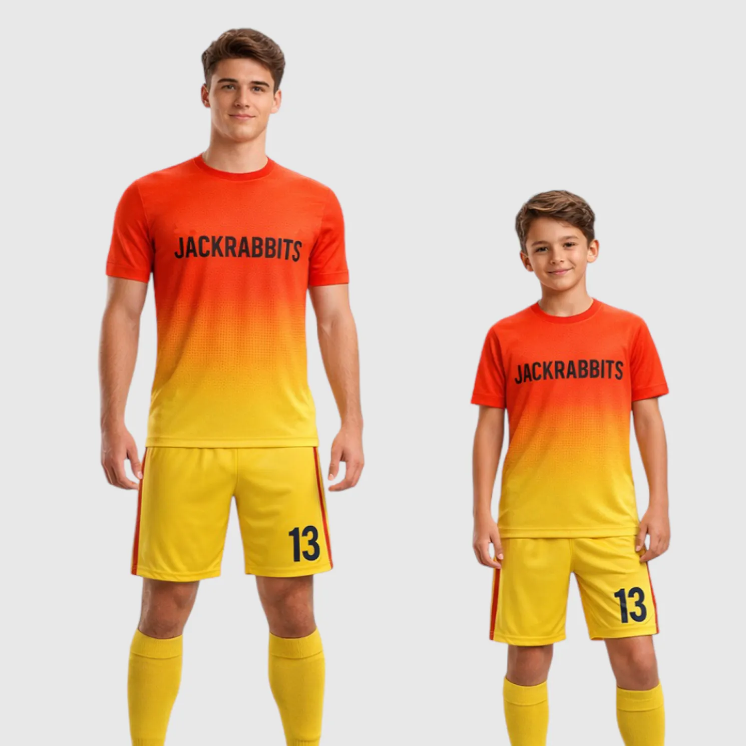 SB 1155 Red/Yellow Sublimation Custom Soccer Jersey Adult & Youth Unisex - Hipona Sports