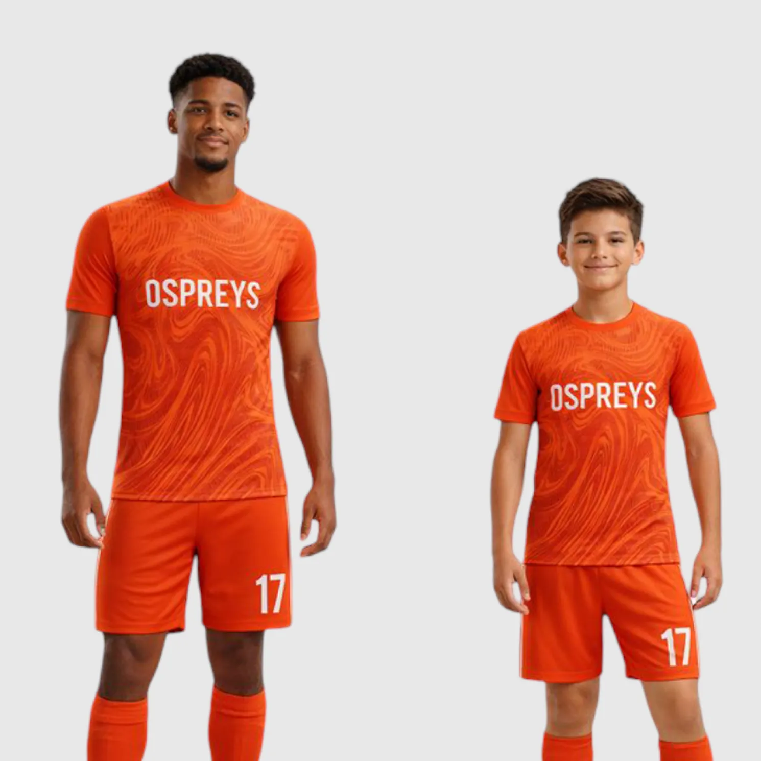 SB 1030 Orange Sublimation Custom Soccer Jersey Adult & Youth Unisex - Hipona Sports