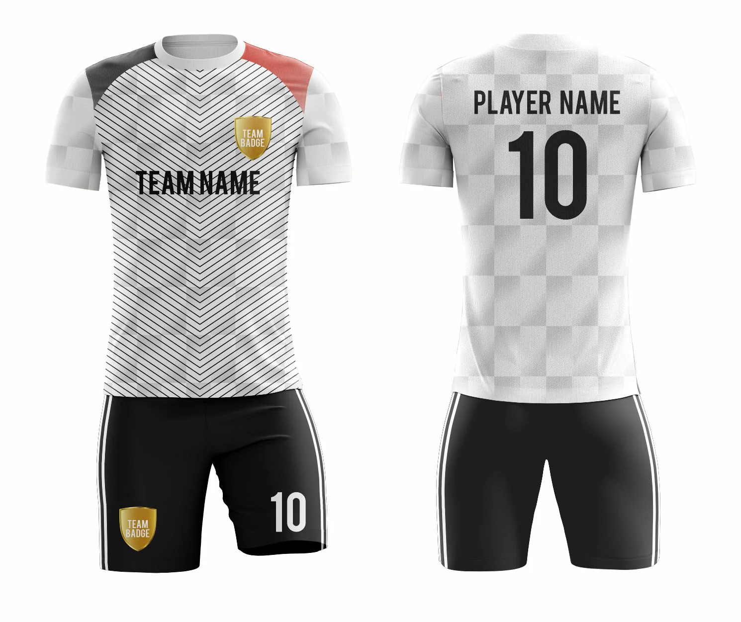 SB 1087 White/Black Sublimation Custom Soccer Jersey Adult & Youth Unisex - Hipona Sports