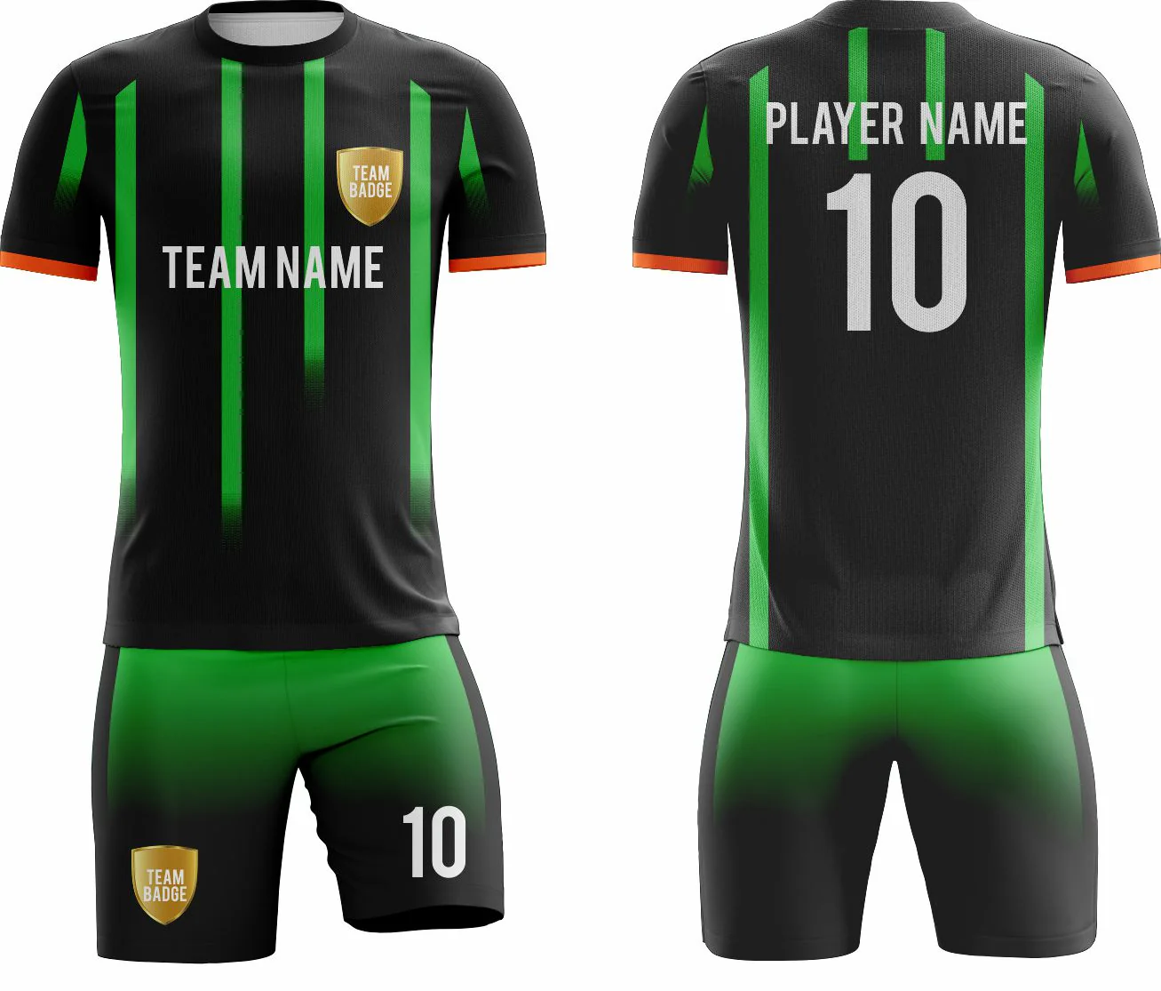 SB 1144 Black/Green Sublimation Custom Soccer Jersey Adult & Youth Unisex - Hipona Sports