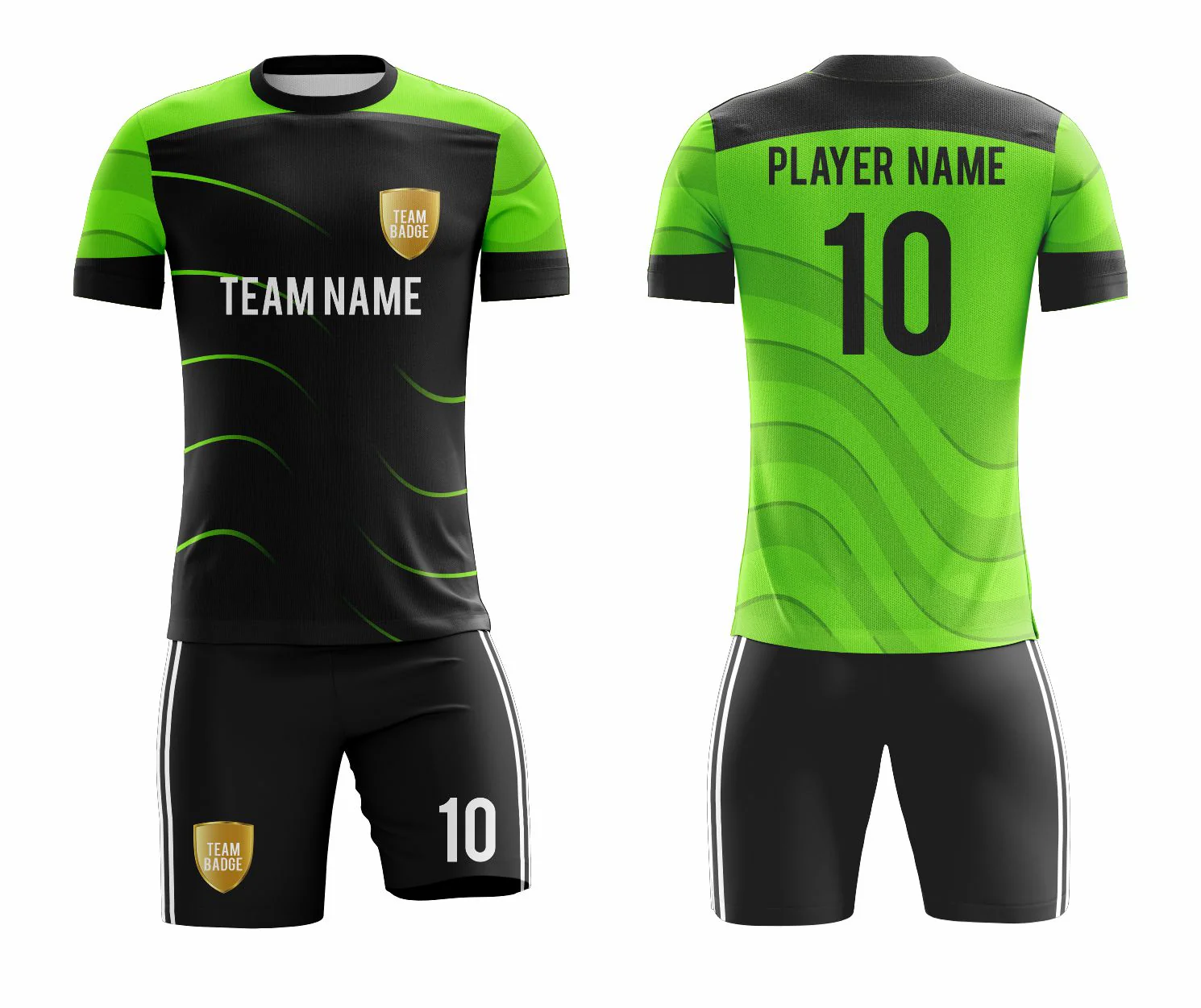 SB 1017 Black/Green Sublimation Custom Soccer Jersey Adult & Youth Unisex - Hipona Sports