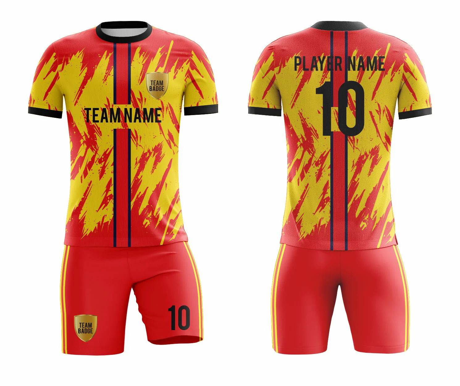 SB 1003 Red/Yellow Sublimation Custom Soccer Jersey Adult & Youth Unisex - Hipona Sports