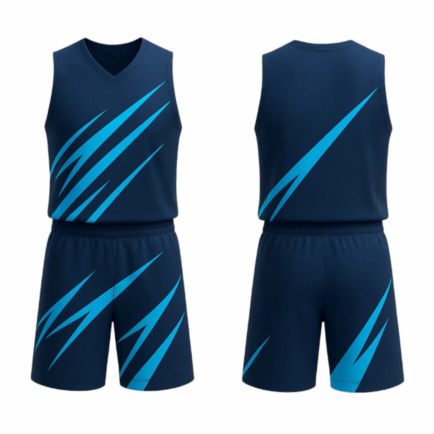 BBU-135 Navy Customizable Basketball Jersey With Optional Shorts - Hipona Sports