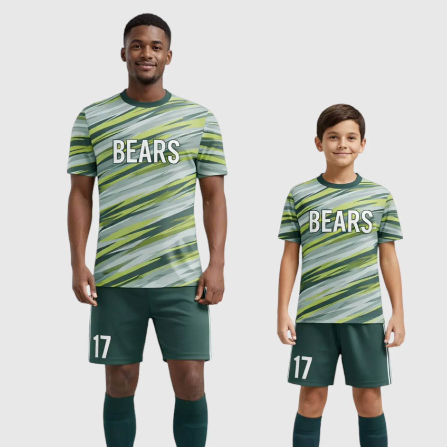 SB 1233 Green Sublimation Custom Soccer Jersey Adult & Youth Unisex - Hipona Sports
