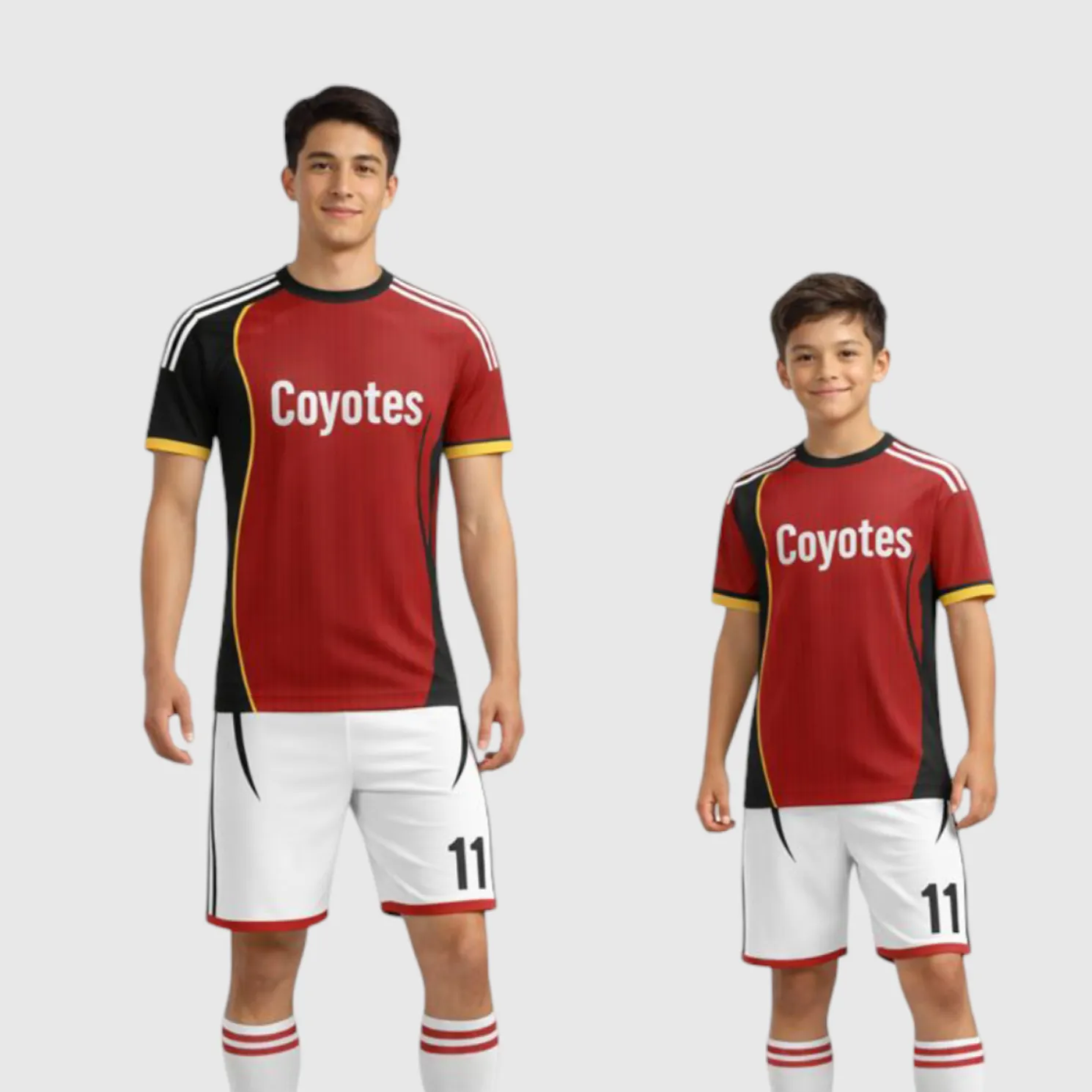 SB 1052 Red/White Sublimation Custom Soccer Jersey Adult & Youth Unisex - Hipona Sports