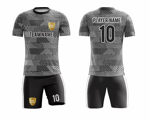 SB 1265 Black and White Sublimation Custom Soccer Jersey Adult & Youth Unisex - Hipona Sports