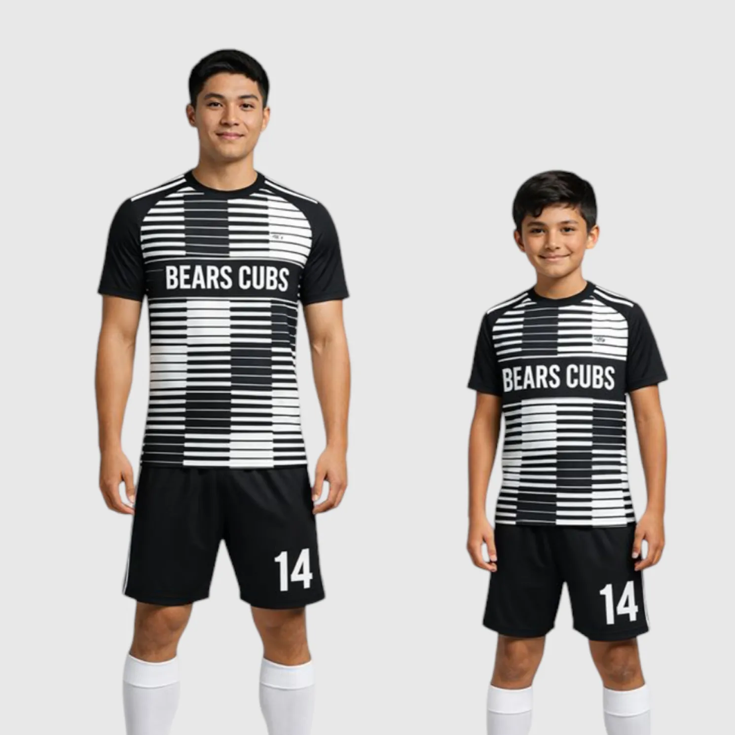 SB 1064 Black/White Sublimation Custom Soccer Jersey Adult & Youth Unisex - Hipona Sports