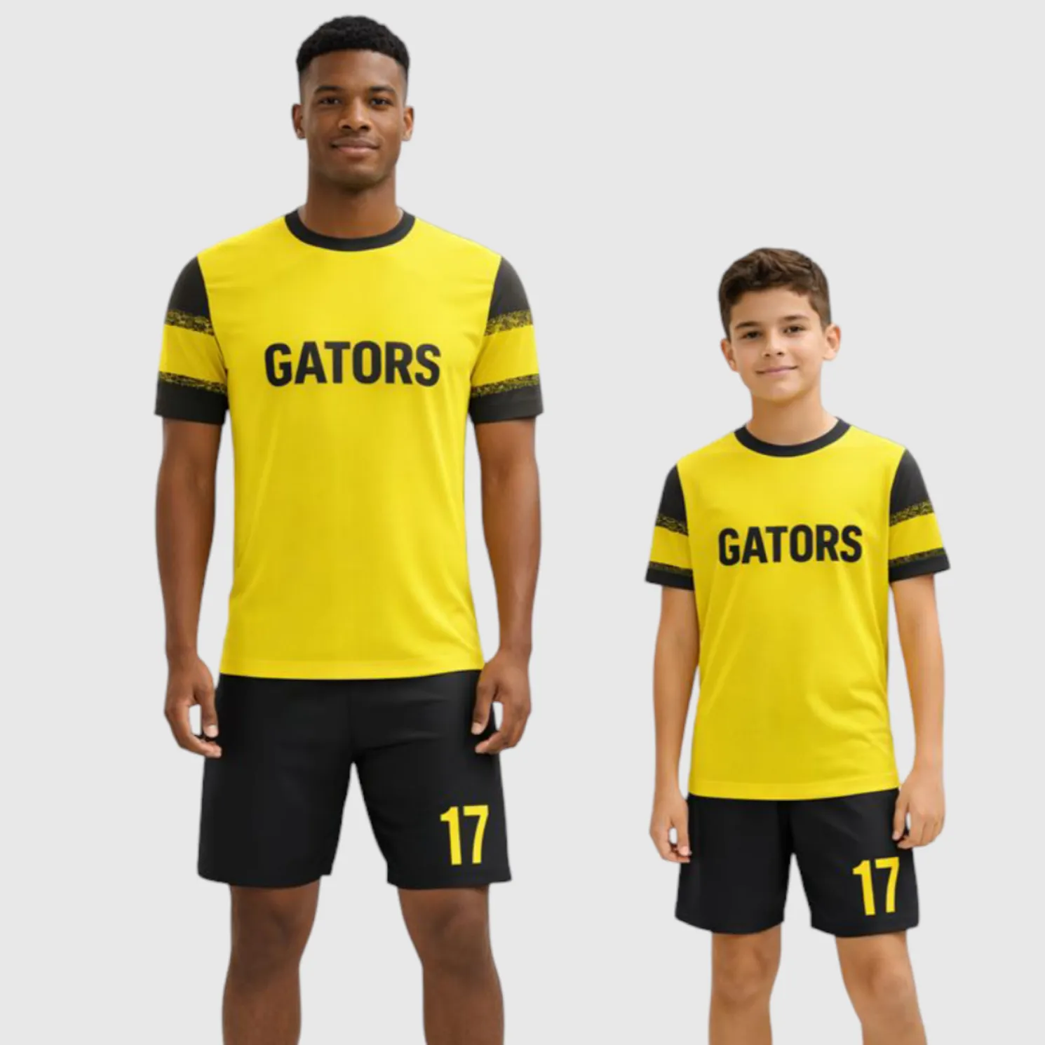 SB 12894 Yellow and Black Sublimation Custom Soccer Jersey Adult & Youth Unisex - Hipona Sports