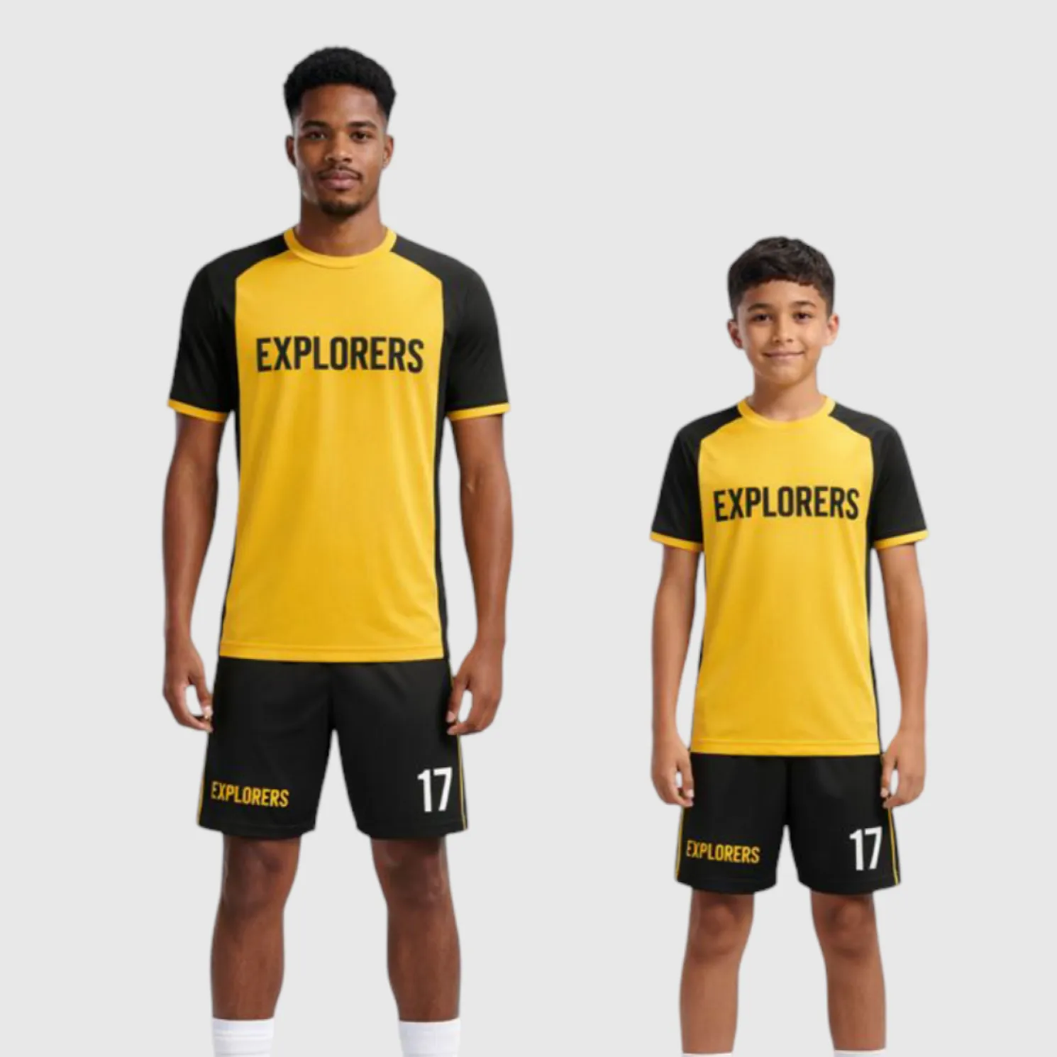 SB 12890 Yellow and Black Sublimation Custom Soccer Jersey Adult & Youth Unisex - Hipona Sports
