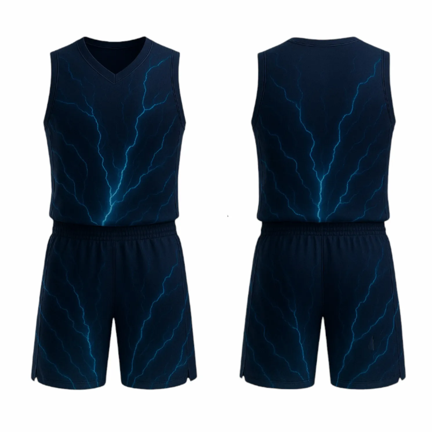 BBU-134 Navy Customizable Basketball Jersey With Optional Shorts - Hipona Sports